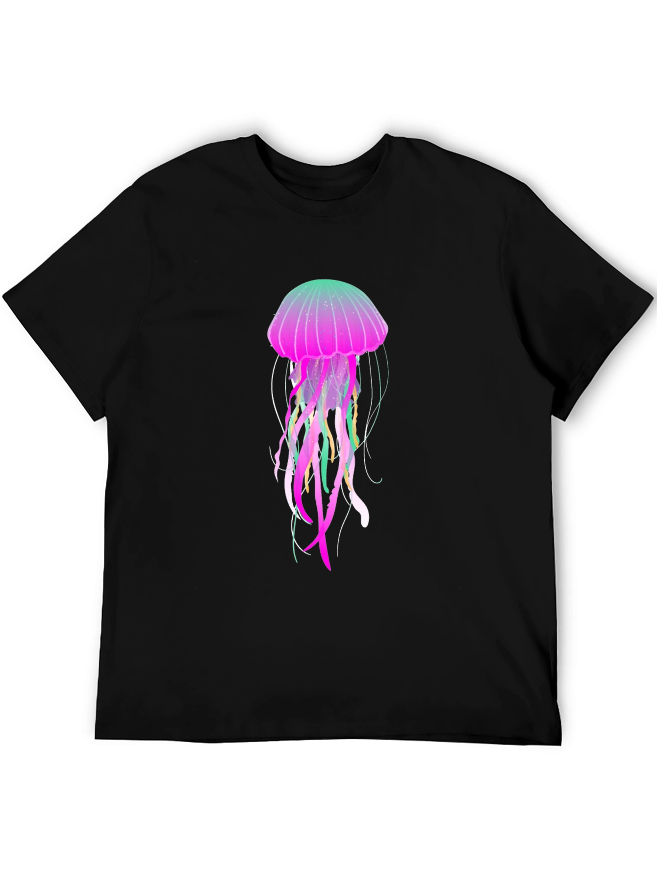 Neon Jellyfish Graphic Black T-Shirt