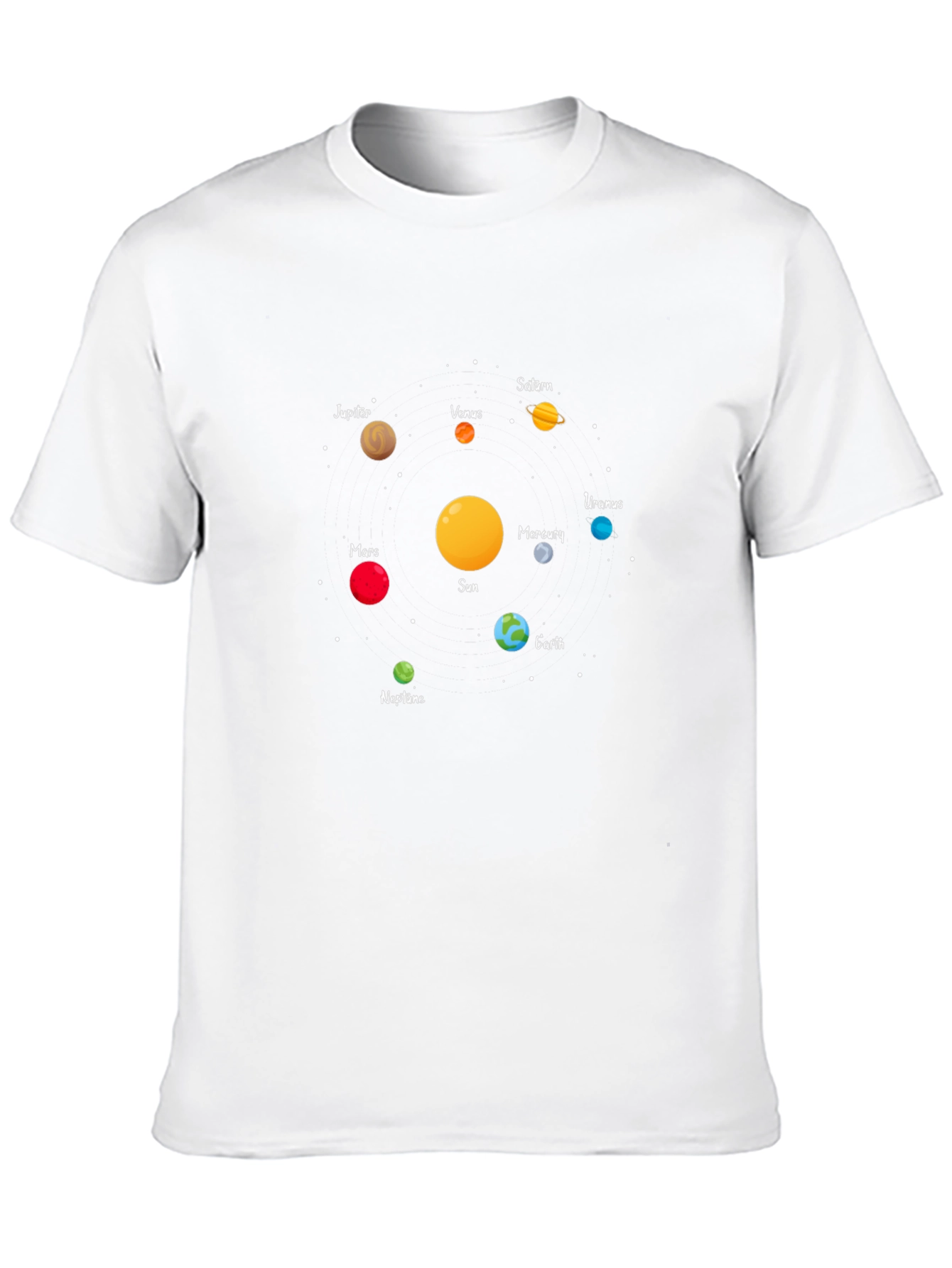 Solar System Planets Graphic T-Shirt - Black