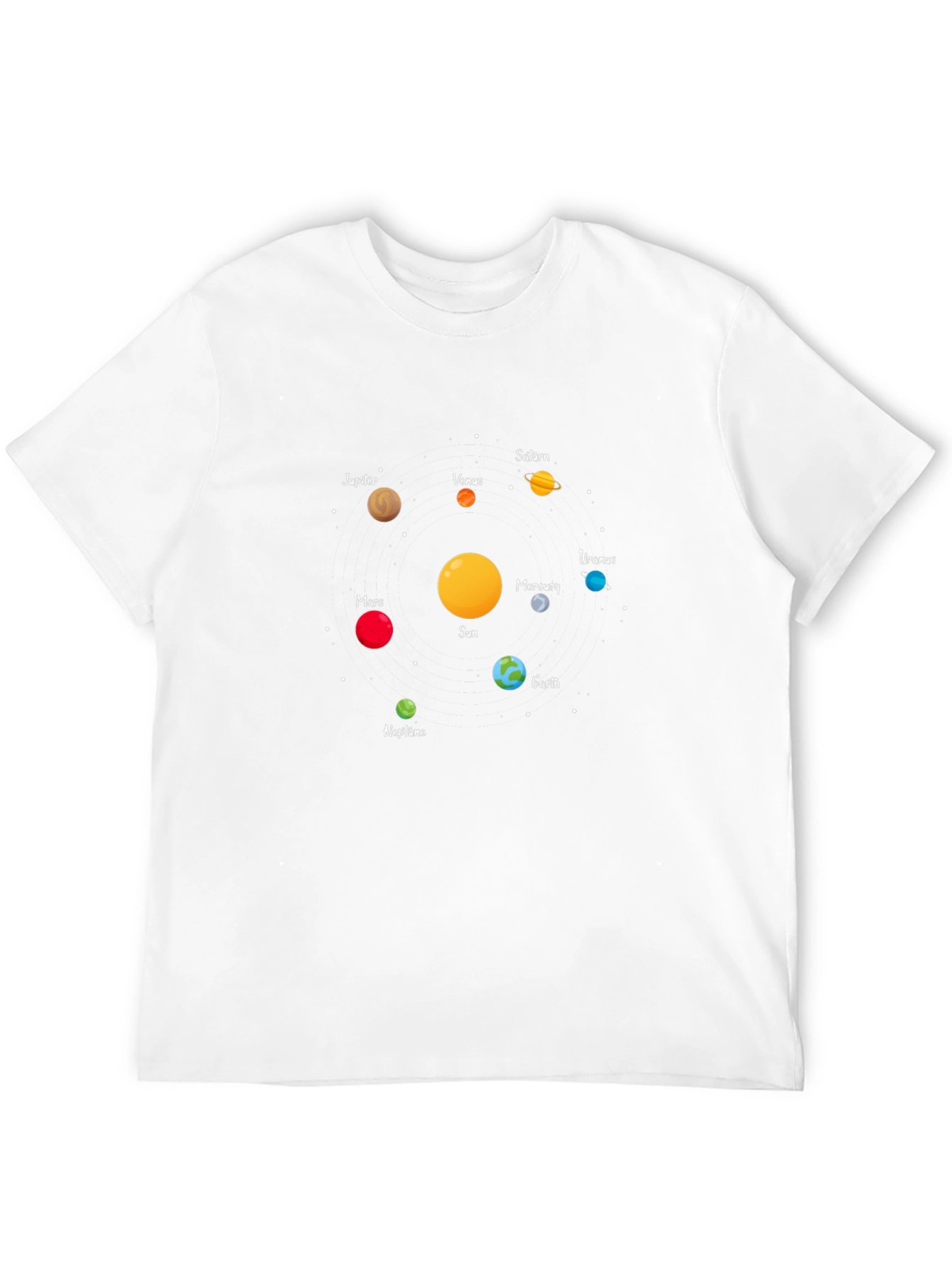 Solar System Planets Graphic T-Shirt - Black