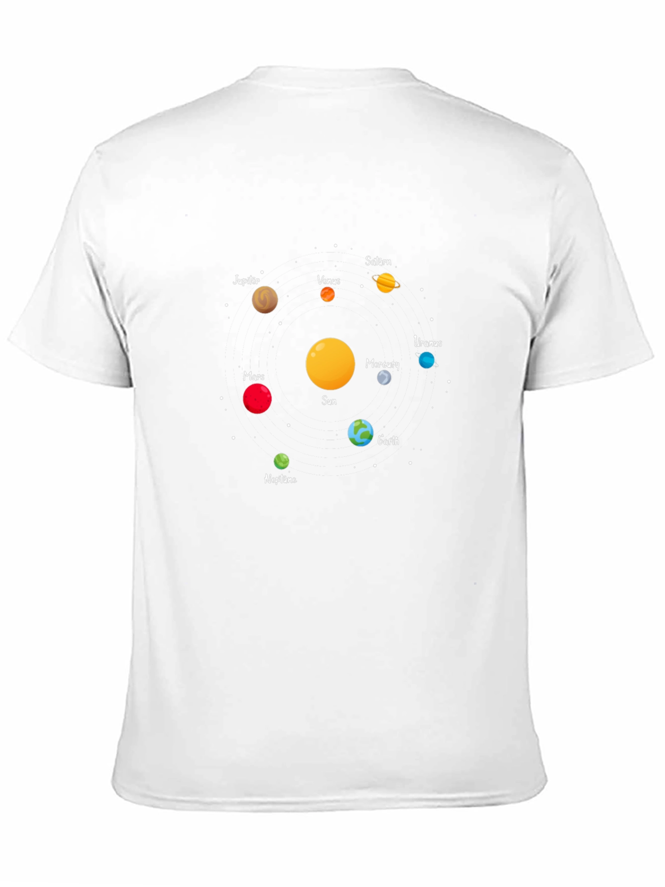 Solar System Planets Graphic T-Shirt - Black