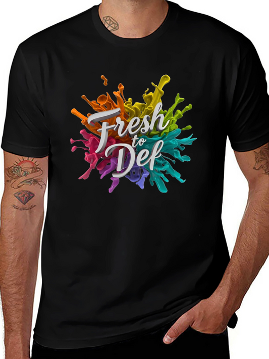 Fresh to Def Graphic Tee - Vibrant Paint Splatter Design