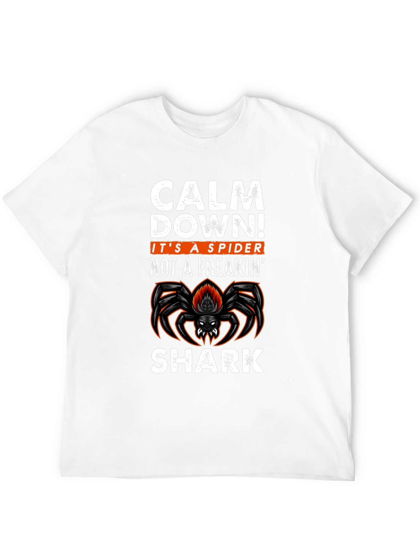 Calm Down Spider Graphic Tee -  Funny Halloween T-Shirt