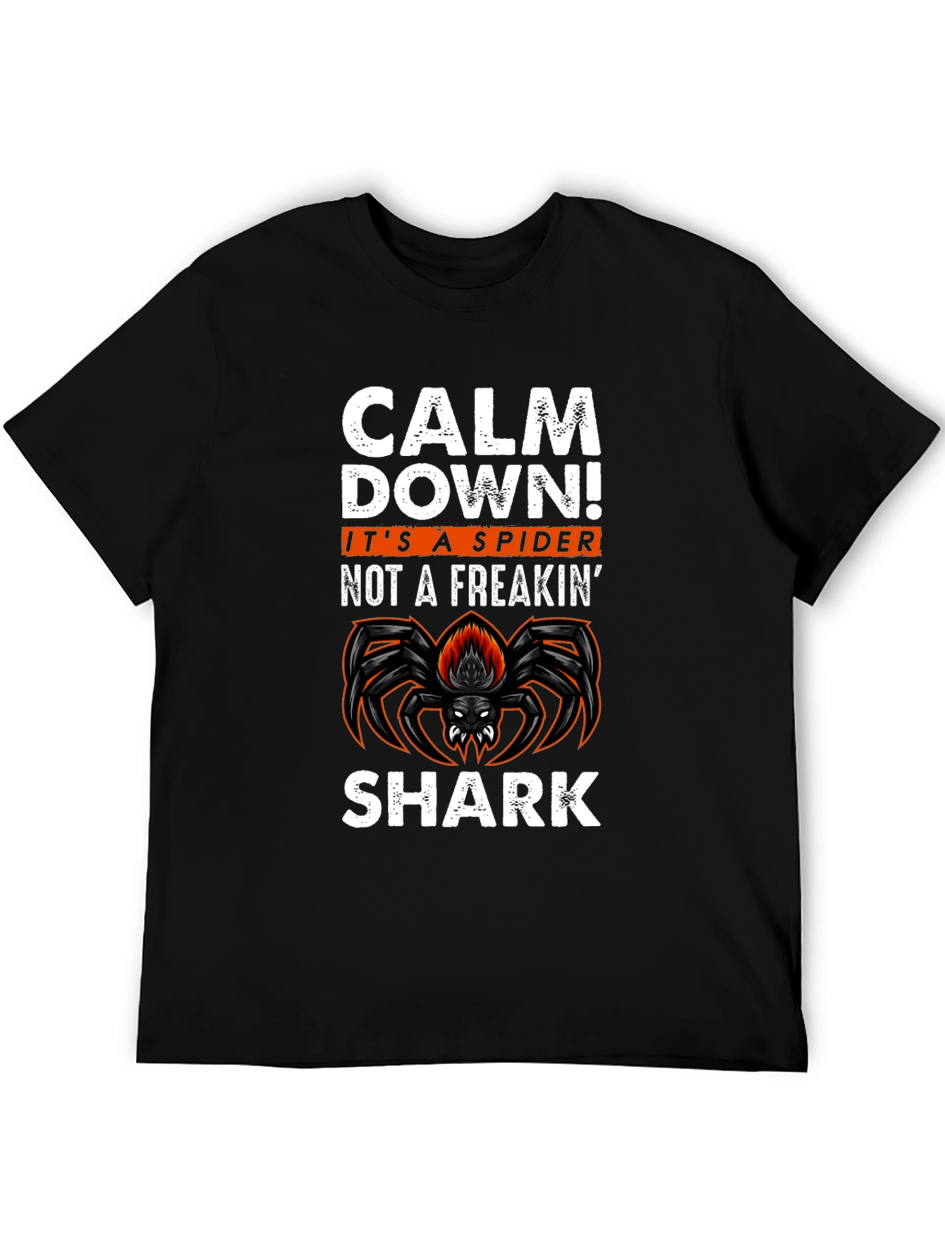 Calm Down Spider Graphic Tee -  Funny Halloween T-Shirt