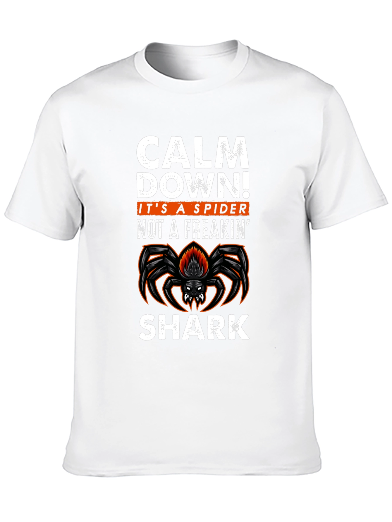 Calm Down Spider Graphic Tee -  Funny Halloween T-Shirt