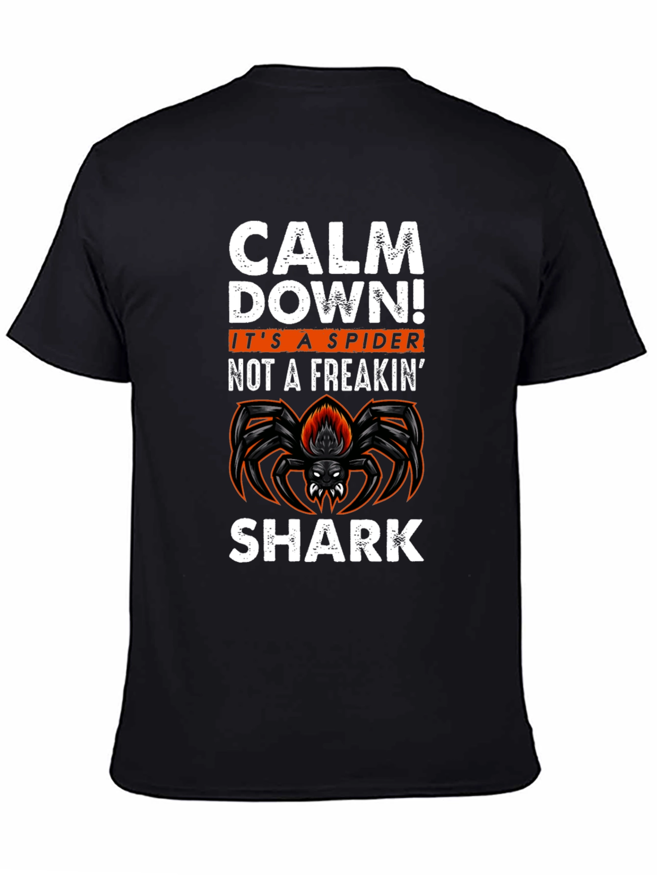 Calm Down Spider Graphic Tee -  Funny Halloween T-Shirt