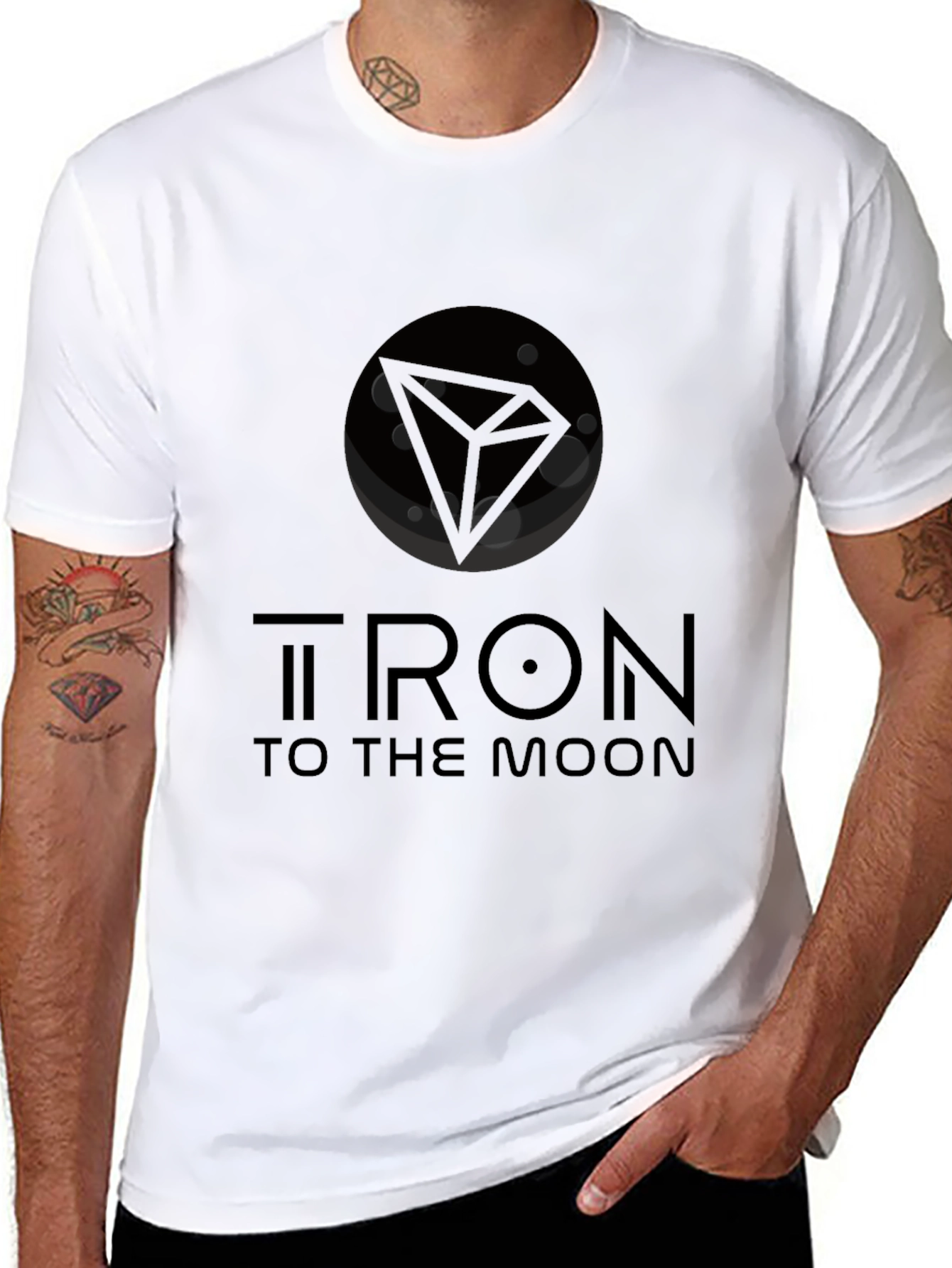 Tron To The Moon Black T-Shirt