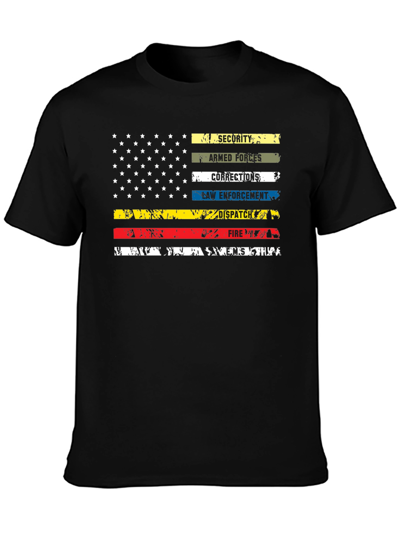 American Thin Line Distressed Graphic T-Shirt