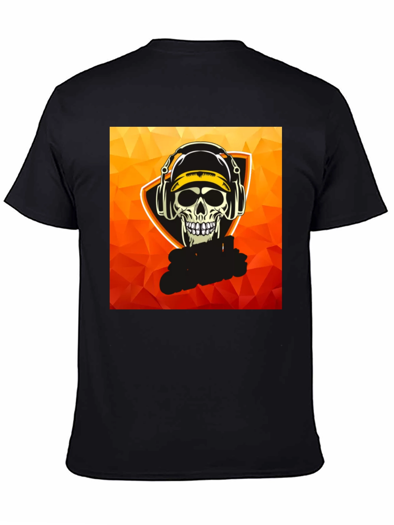 Skull Gamer Graphic Tee - Black Cotton T-Shirt