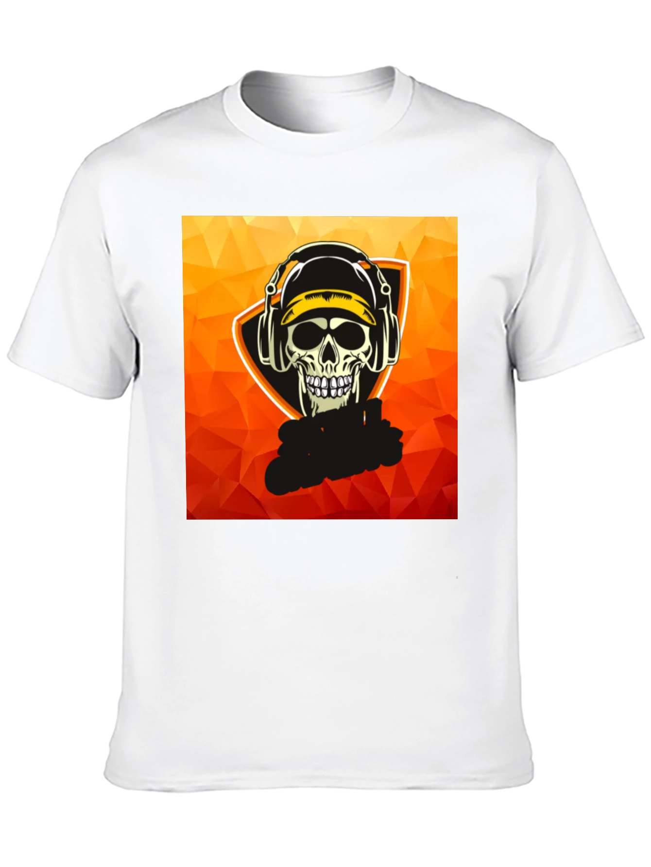 Skull Gamer Graphic Tee - Black Cotton T-Shirt