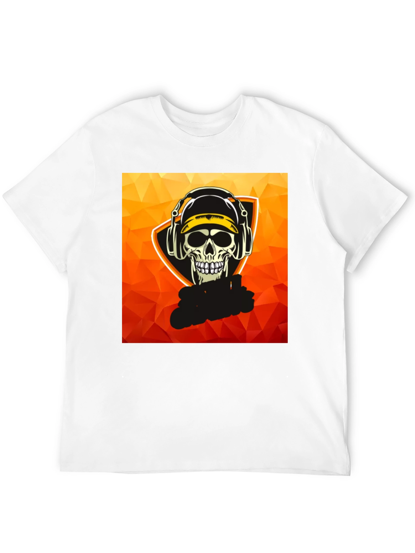 Skull Gamer Graphic Tee - Black Cotton T-Shirt