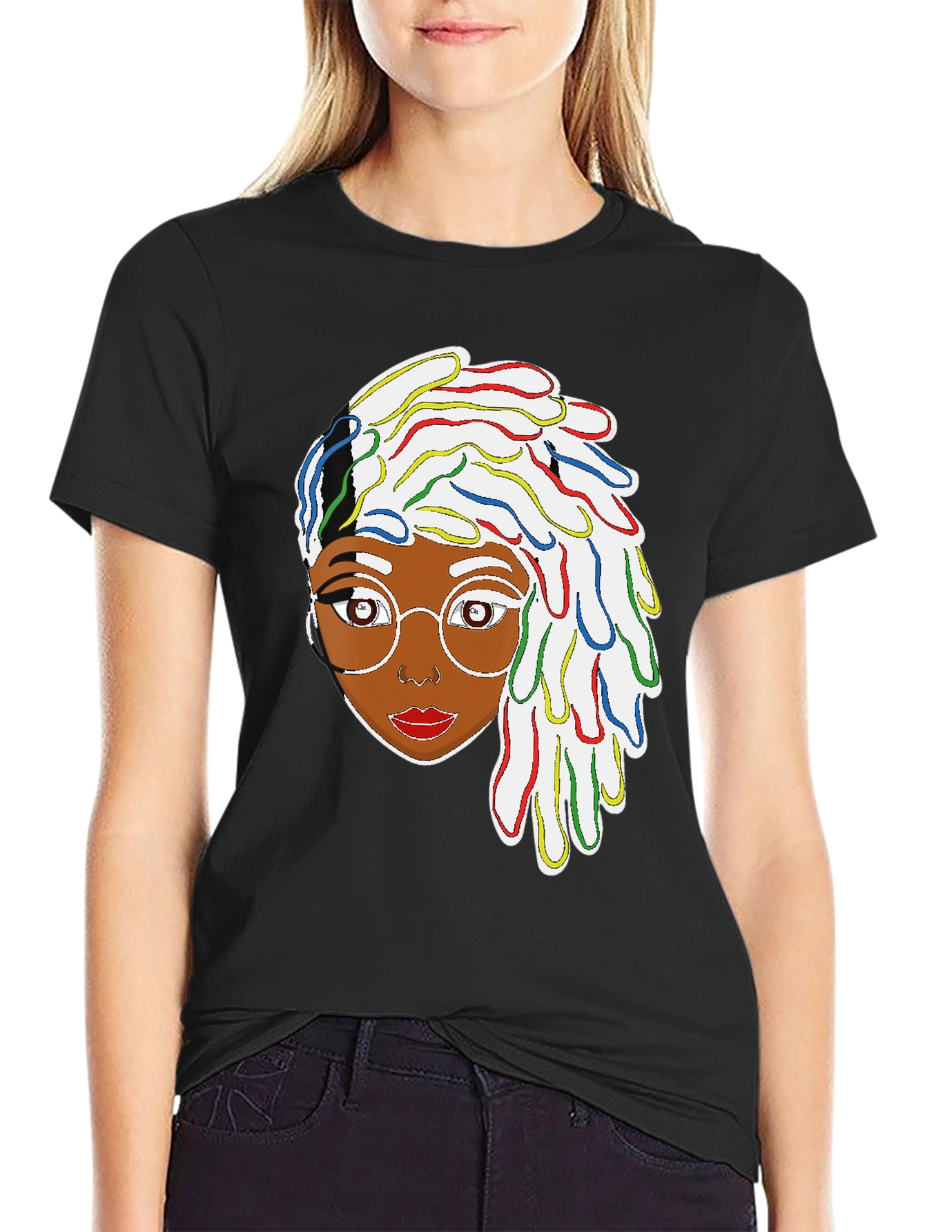 Funky Dreadlocks Afro Woman Graphic T-Shirt