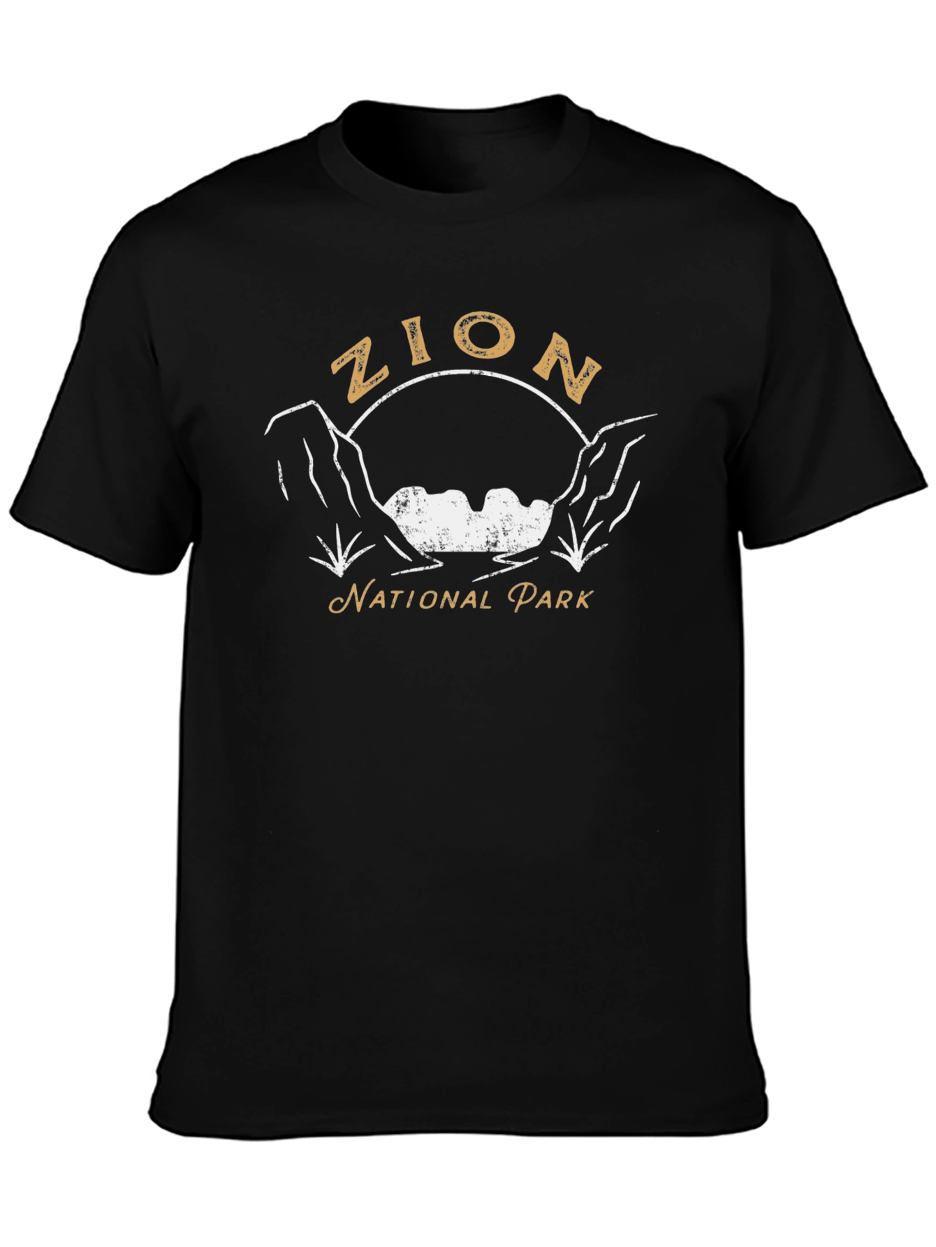 Zion National Park Graphic Tee - Black Cotton T-Shirt