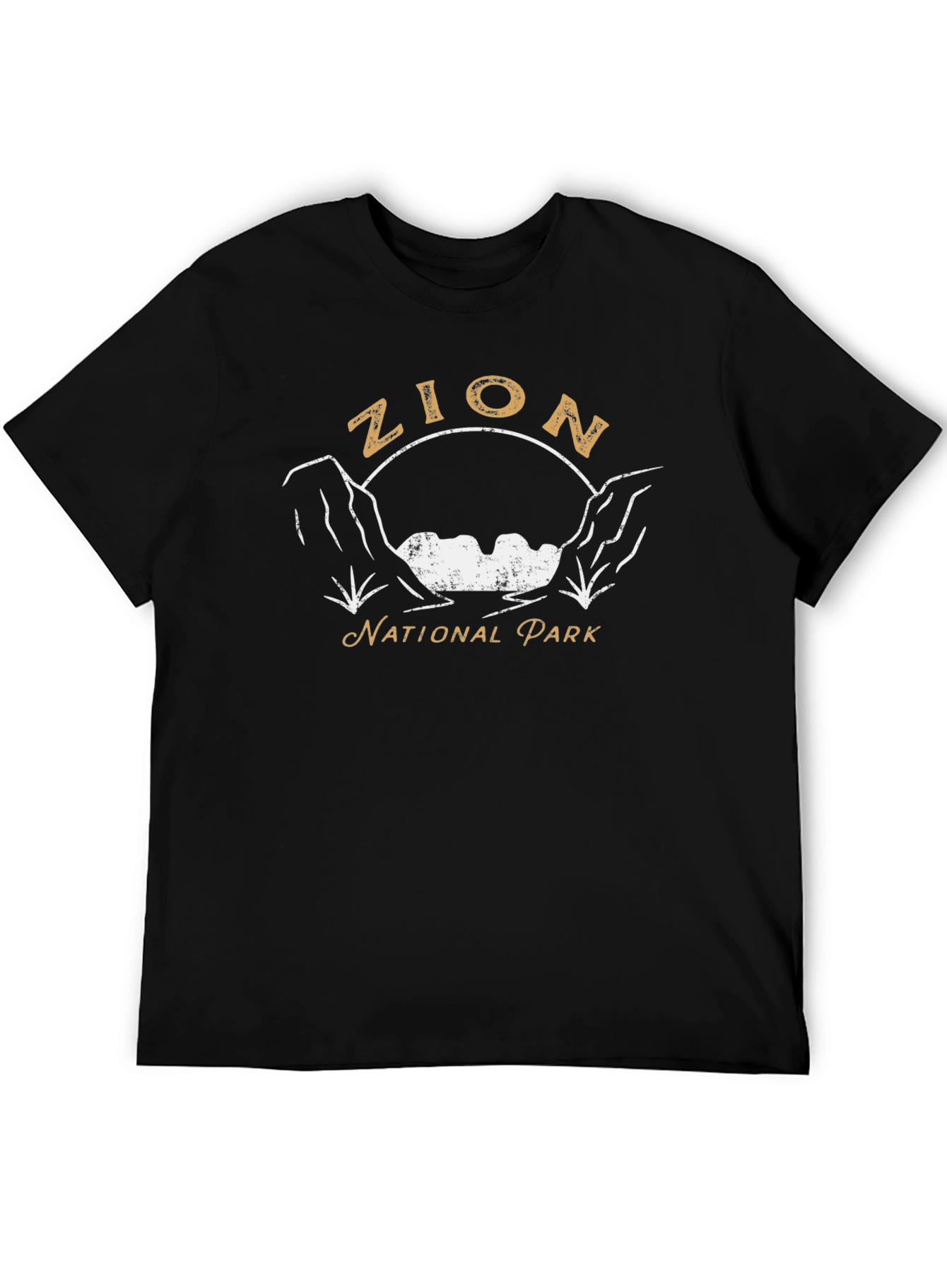 Zion National Park Graphic Tee - Black Cotton T-Shirt