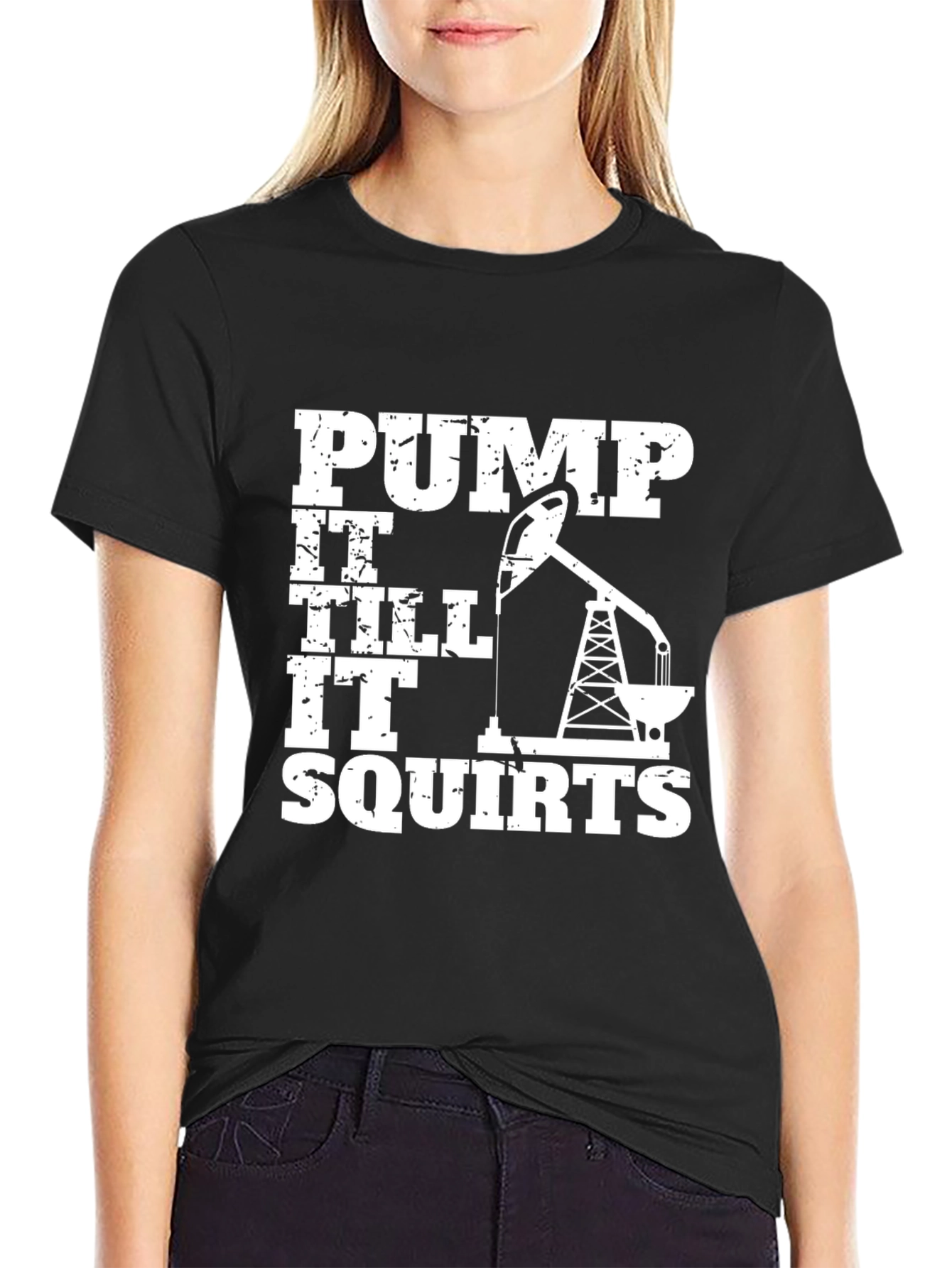 Pump It Till It Squirts Black Graphic Tee