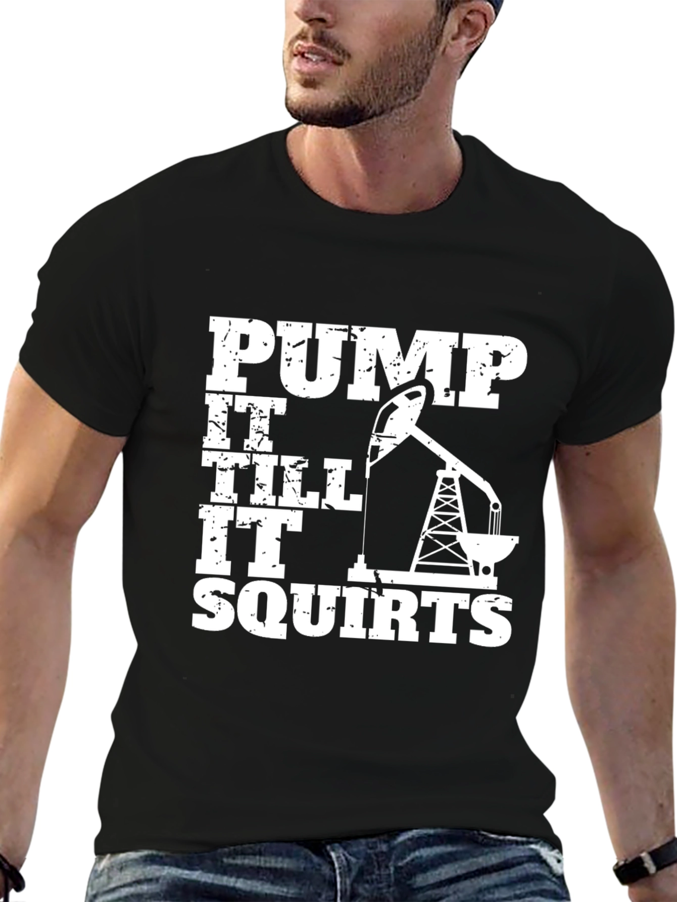 Pump It Till It Squirts Black Graphic Tee