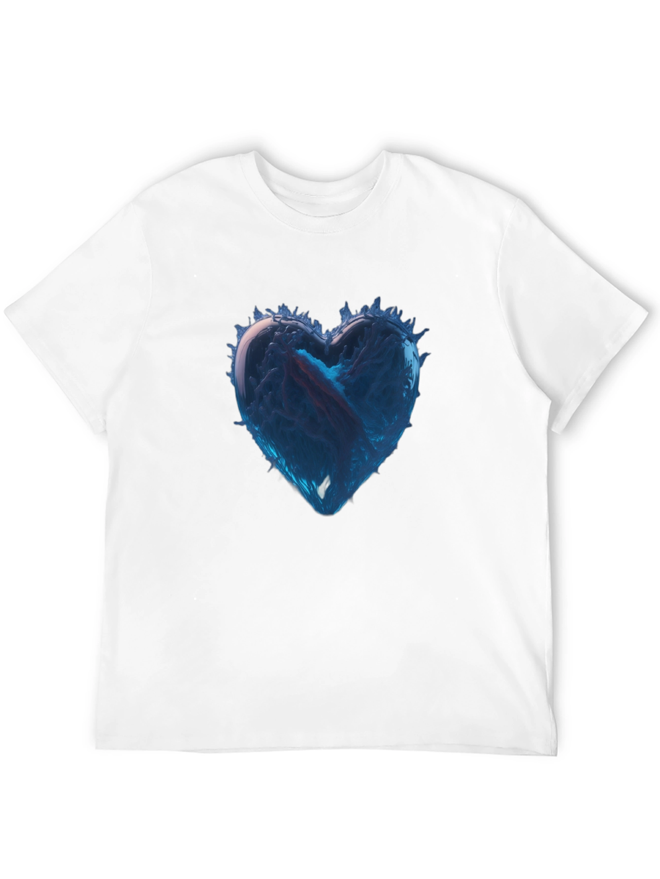 Icy Heart Graphic Tee - Black Cotton Casual