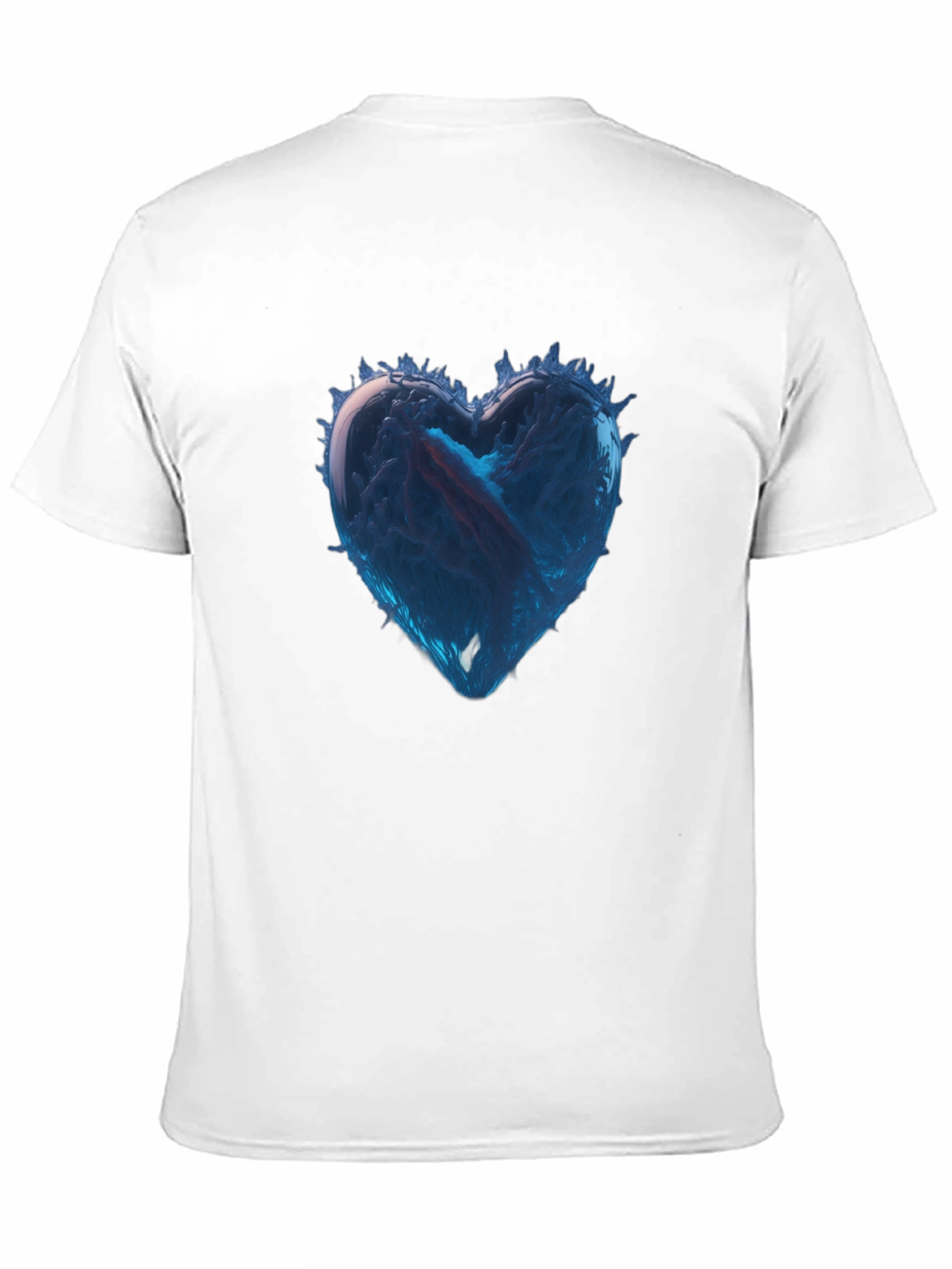 Icy Heart Graphic Tee - Black Cotton Casual