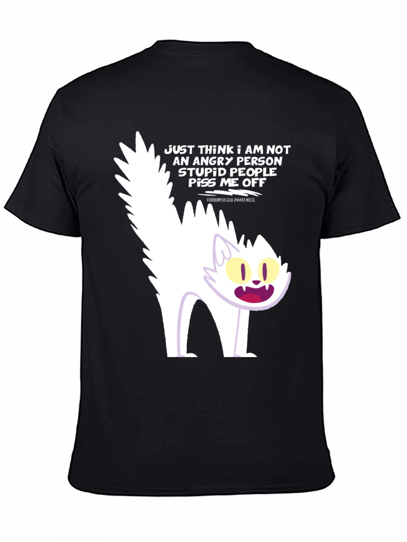 Angry Cat Graphic Tee - Fibromyalgia Awareness