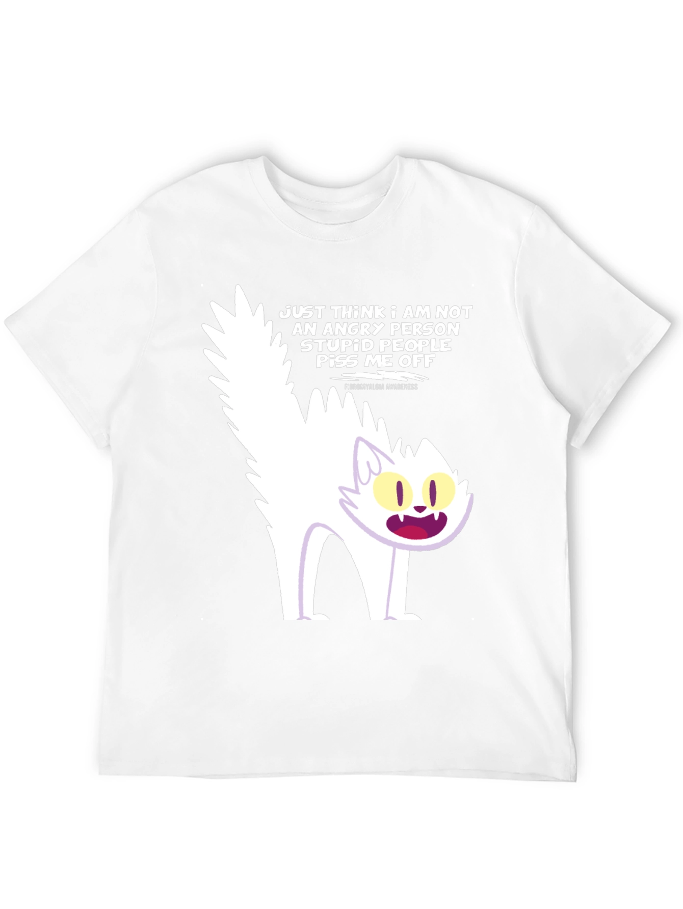 Angry Cat Graphic Tee - Fibromyalgia Awareness