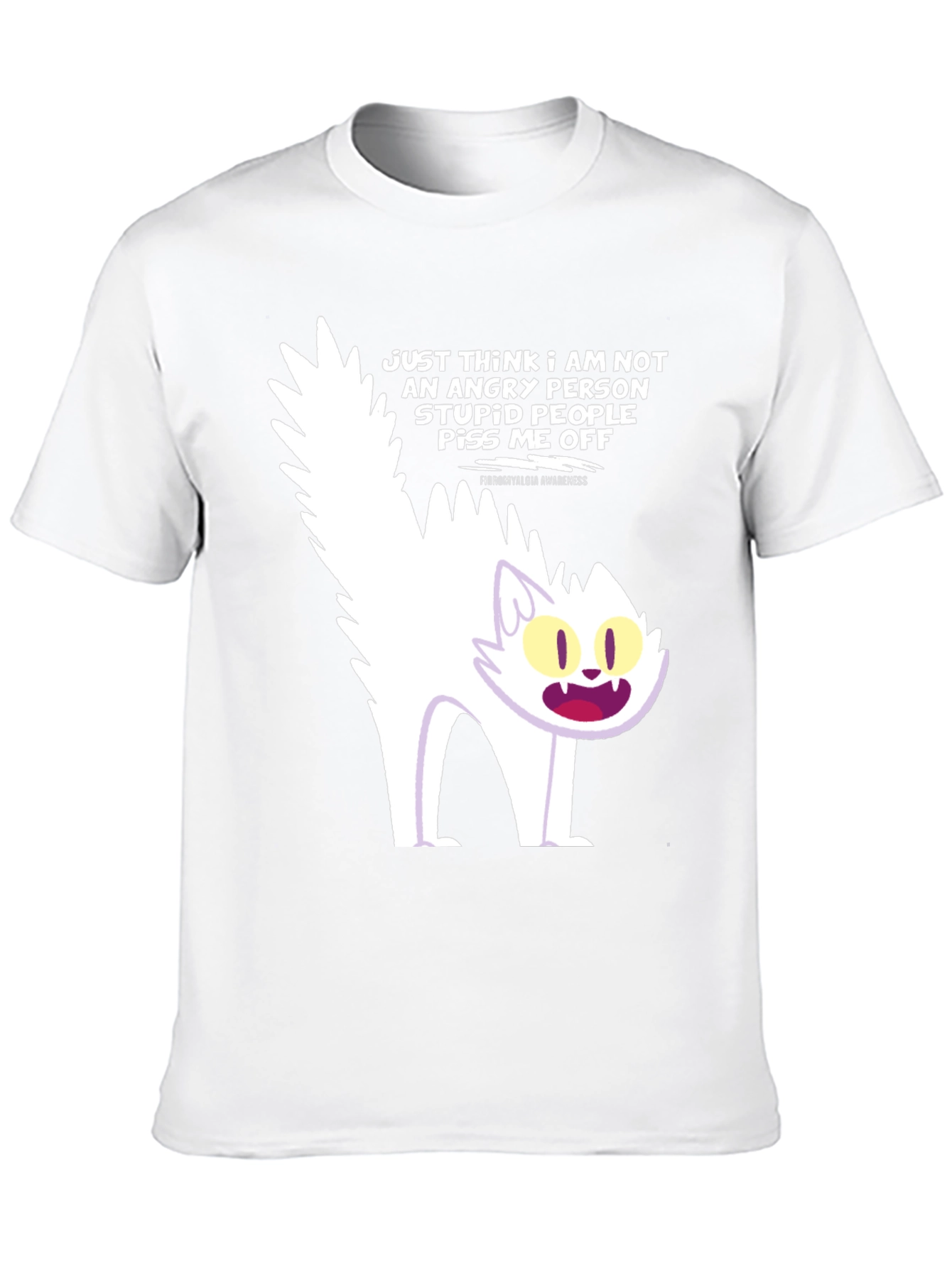 Angry Cat Graphic Tee - Fibromyalgia Awareness