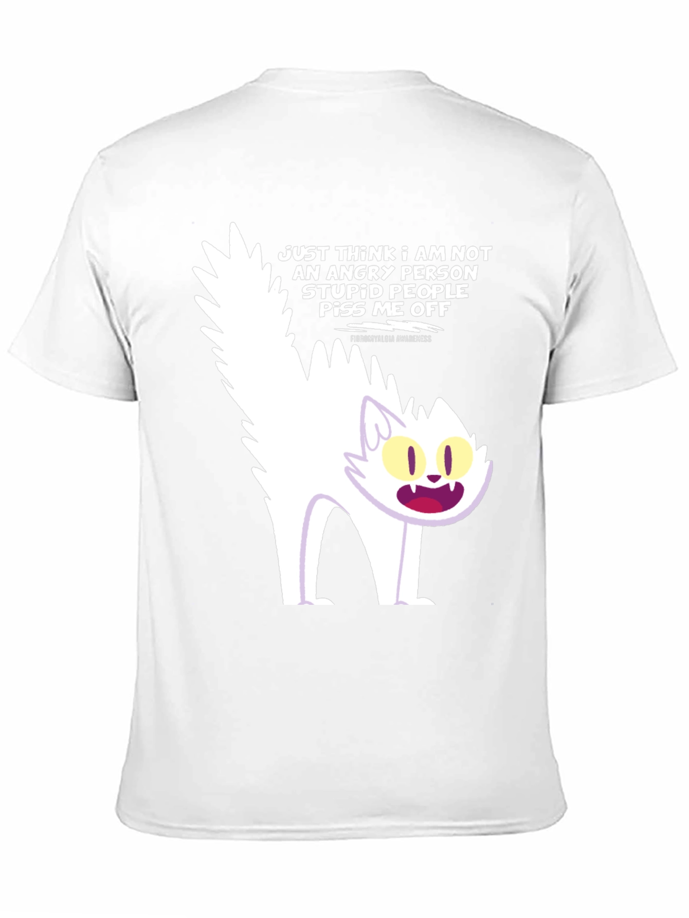 Angry Cat Graphic Tee - Fibromyalgia Awareness