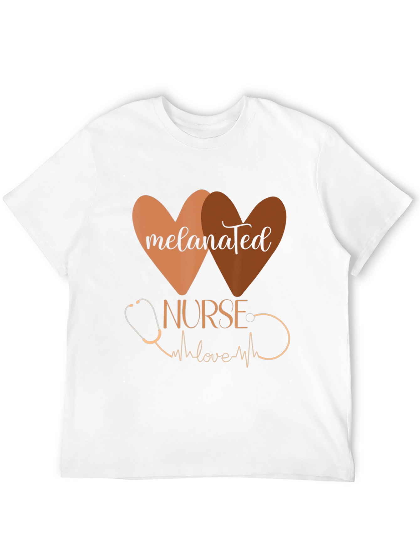 Melanated Nurse T-Shirt: Heart Design