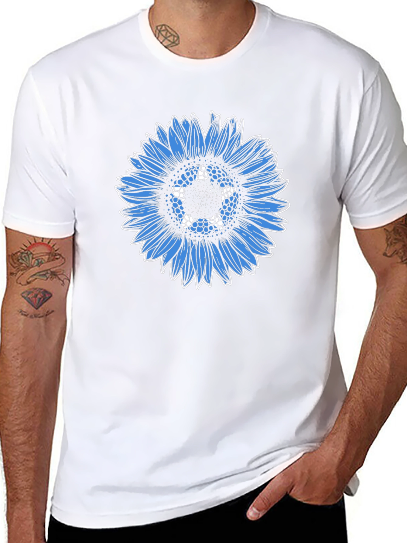 Blue Sunflower Graphic Tee