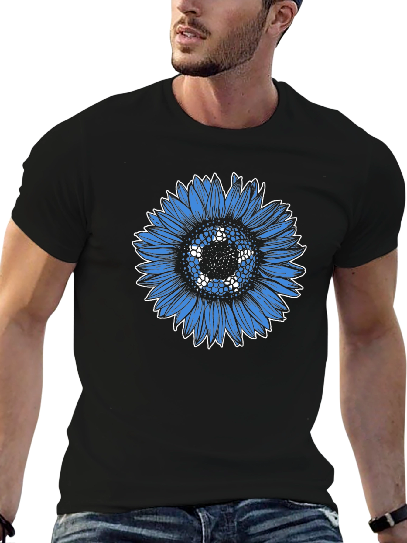 Blue Sunflower Graphic Tee