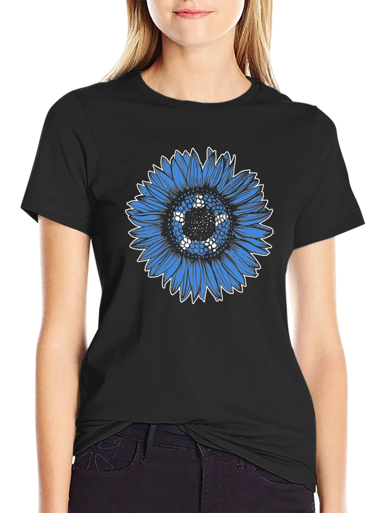 Blue Sunflower Graphic Tee
