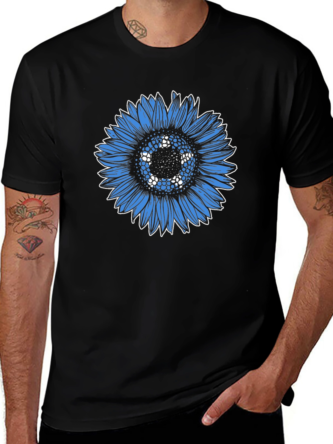Blue Sunflower Graphic Tee