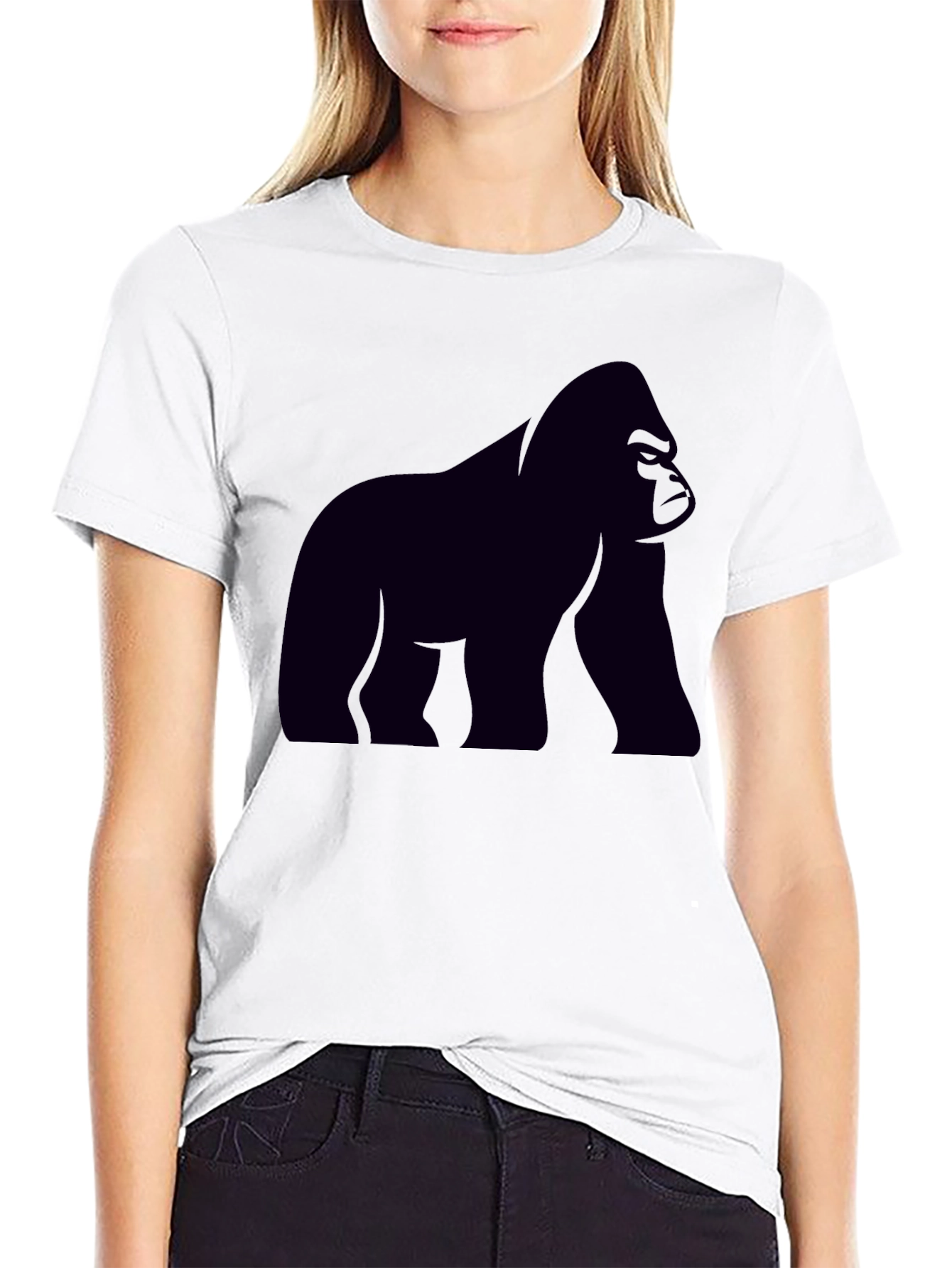 Gorilla Graphic Tee - Black Cotton T-Shirt