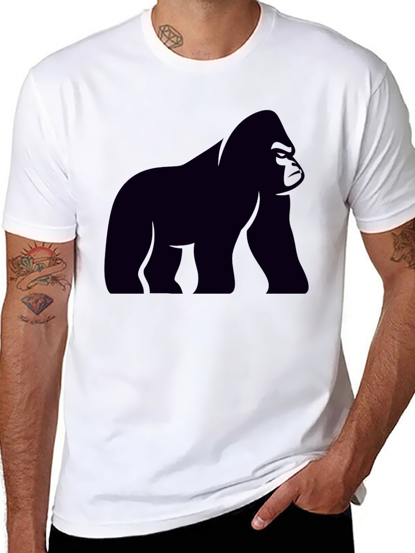 Gorilla Graphic Tee - Black Cotton T-Shirt