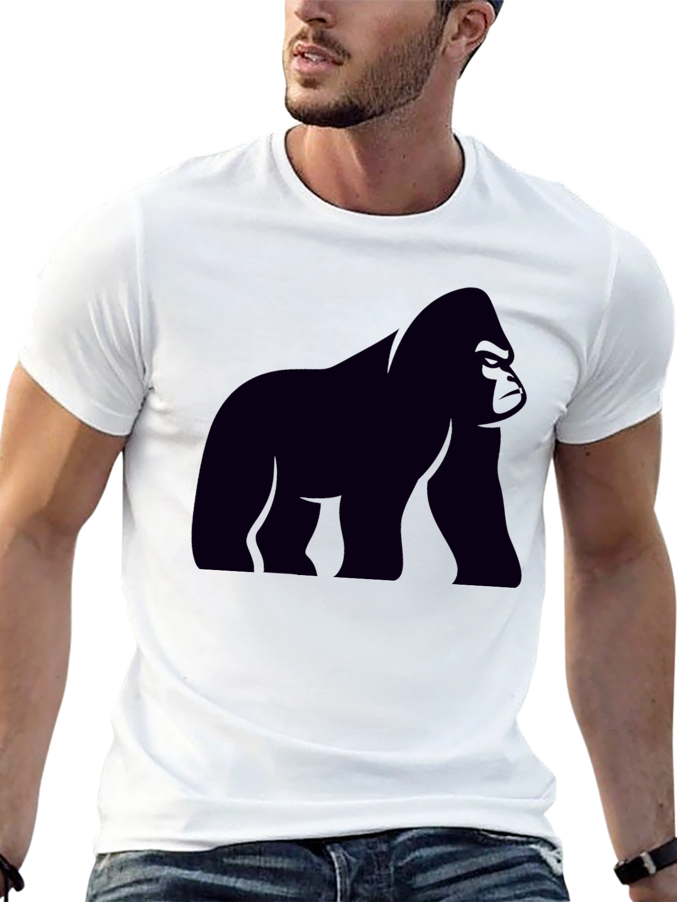 Gorilla Graphic Tee - Black Cotton T-Shirt