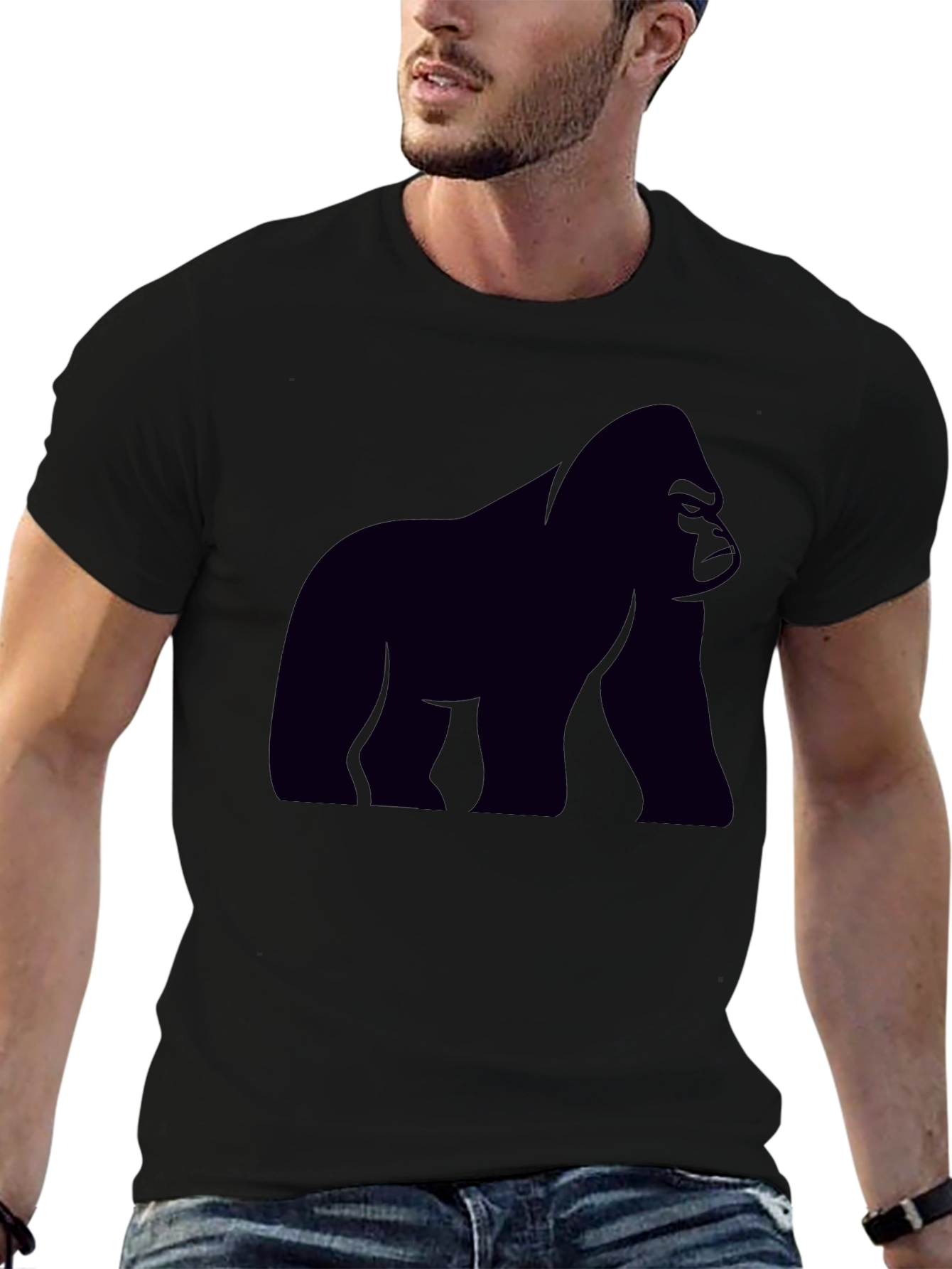 Gorilla Graphic Tee - Black Cotton T-Shirt