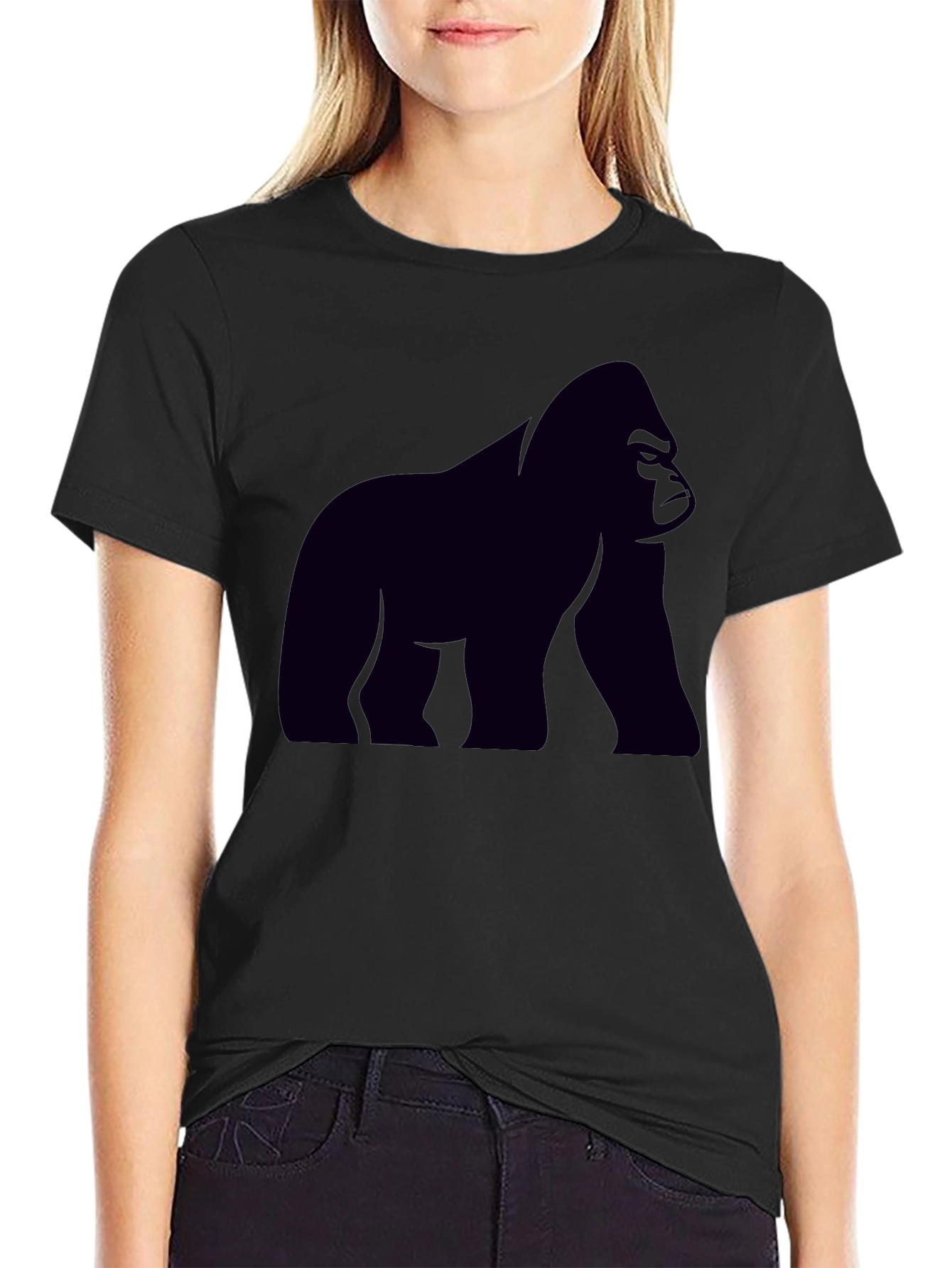 Gorilla Graphic Tee - Black Cotton T-Shirt