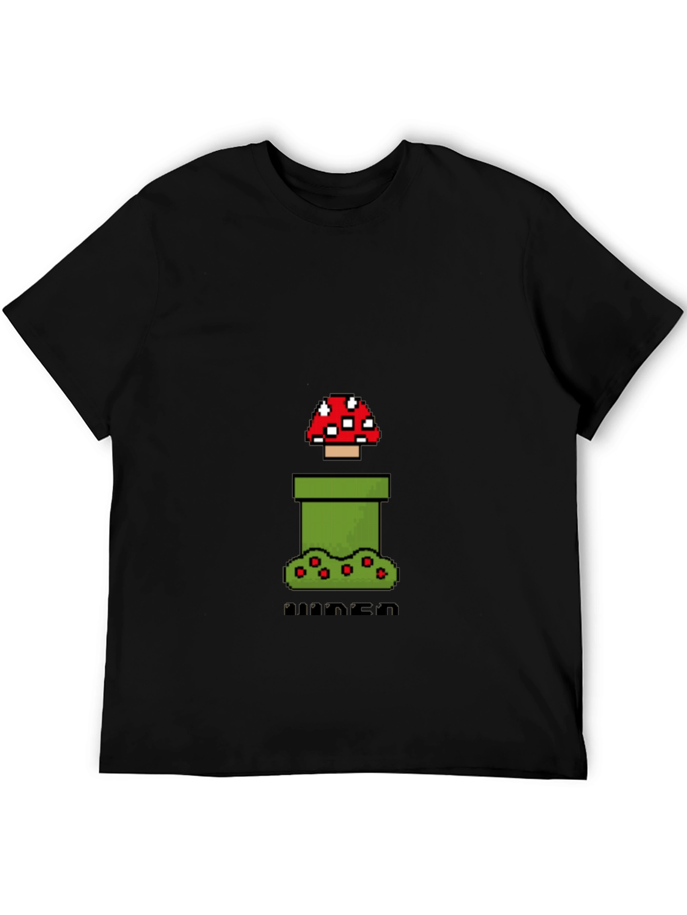 Pixel Mushroom Black T-Shirt - Gamer Style