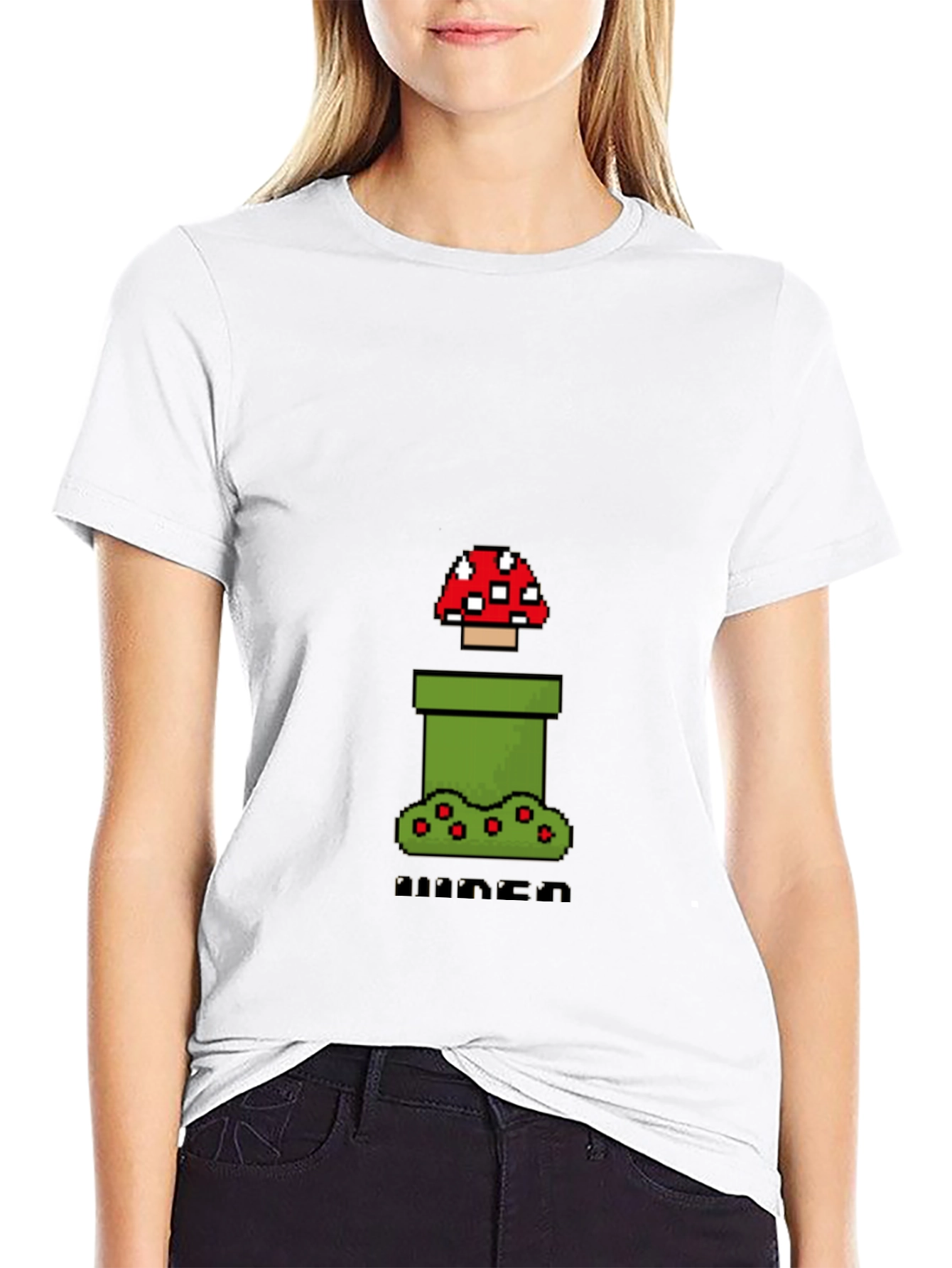 Pixel Mushroom Black T-Shirt - Gamer Style