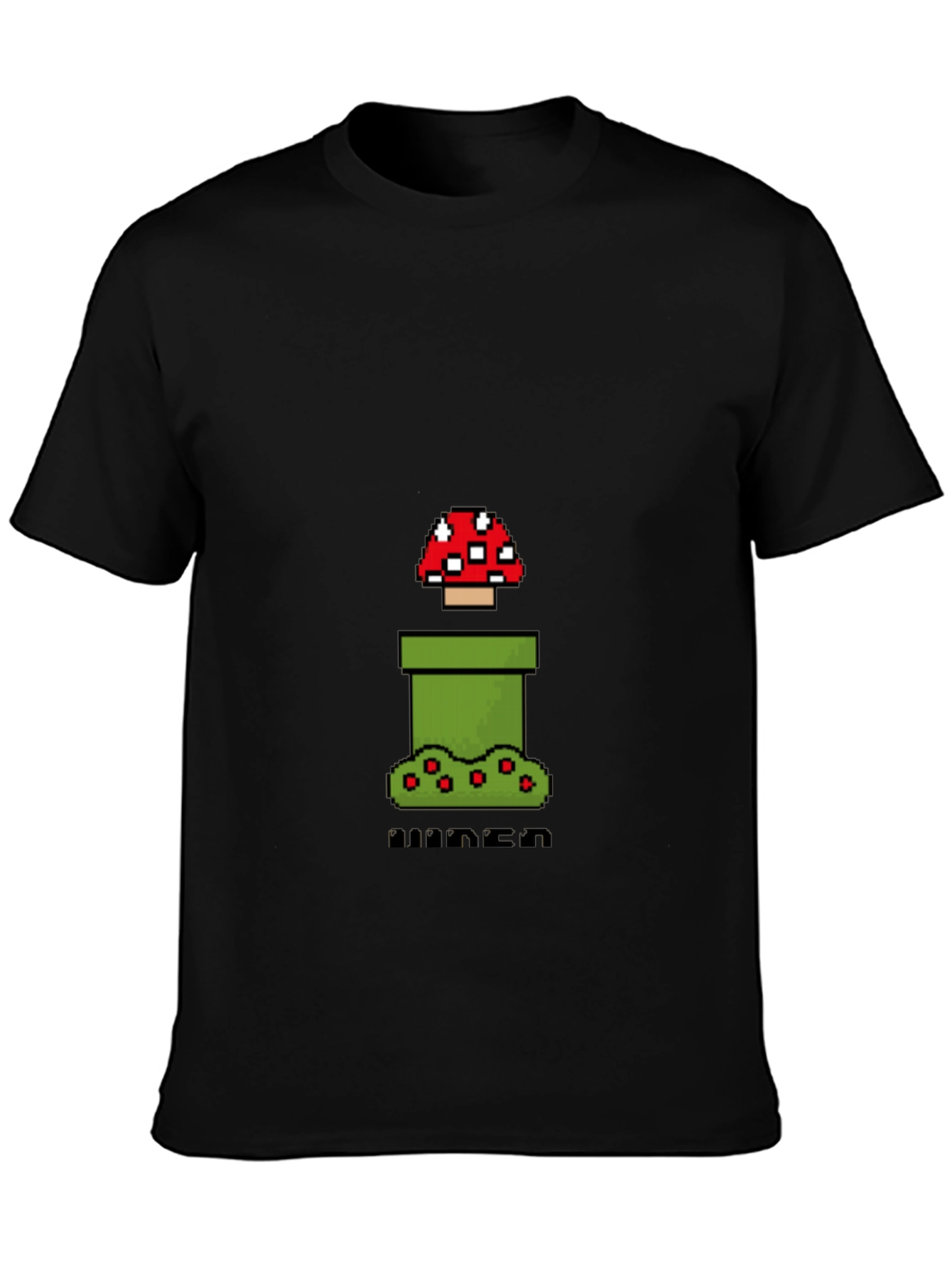 Pixel Mushroom Black T-Shirt - Gamer Style