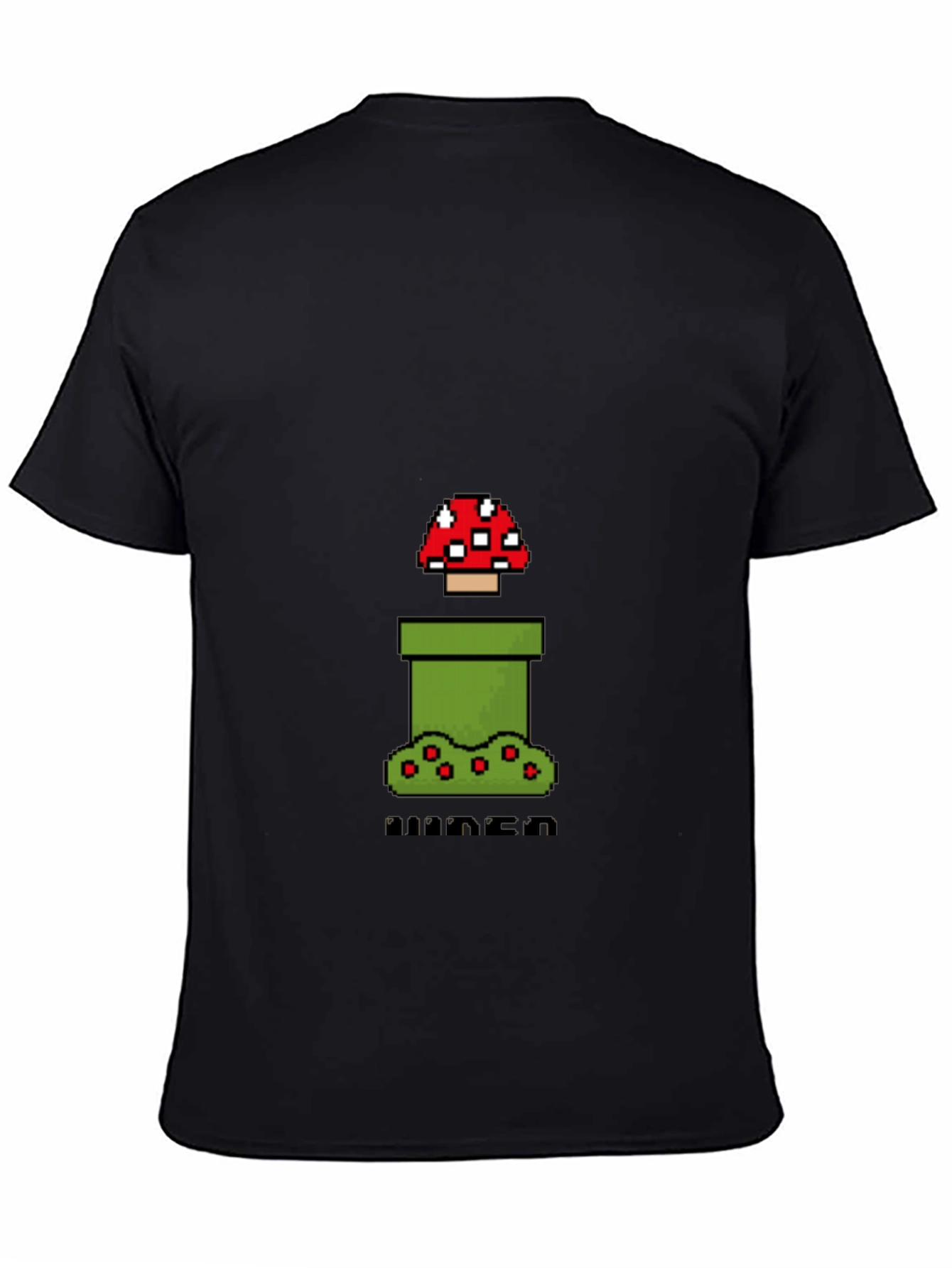 Pixel Mushroom Black T-Shirt - Gamer Style