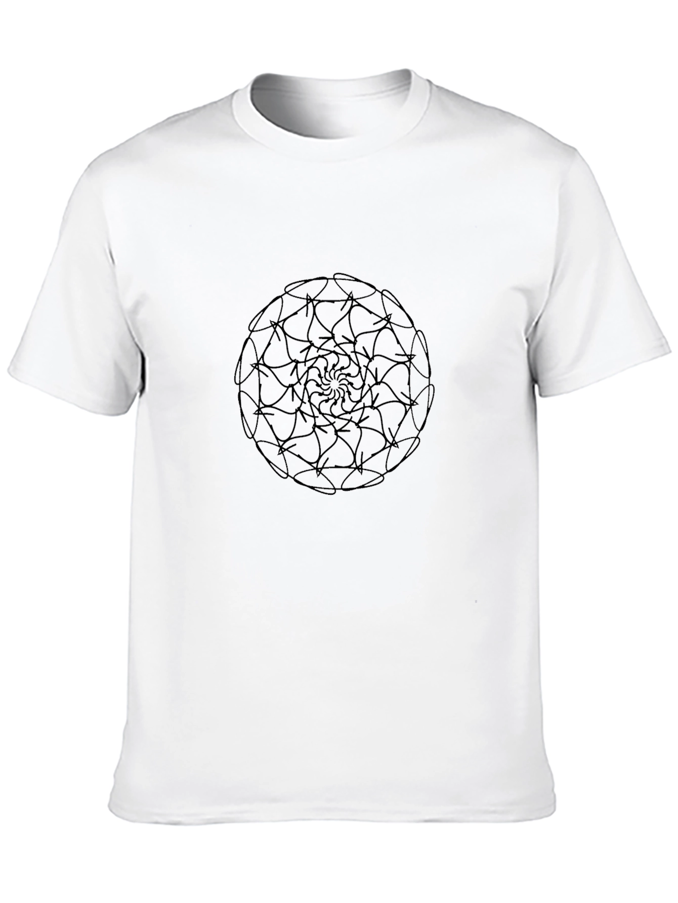 Black Mandala Print Crew Neck T-Shirt