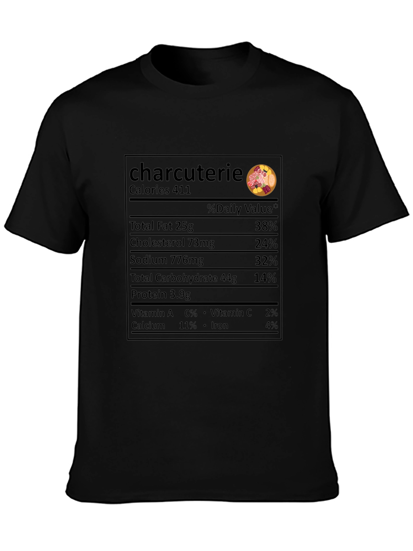 Charcuterie Nutrition Facts Novelty T-Shirt