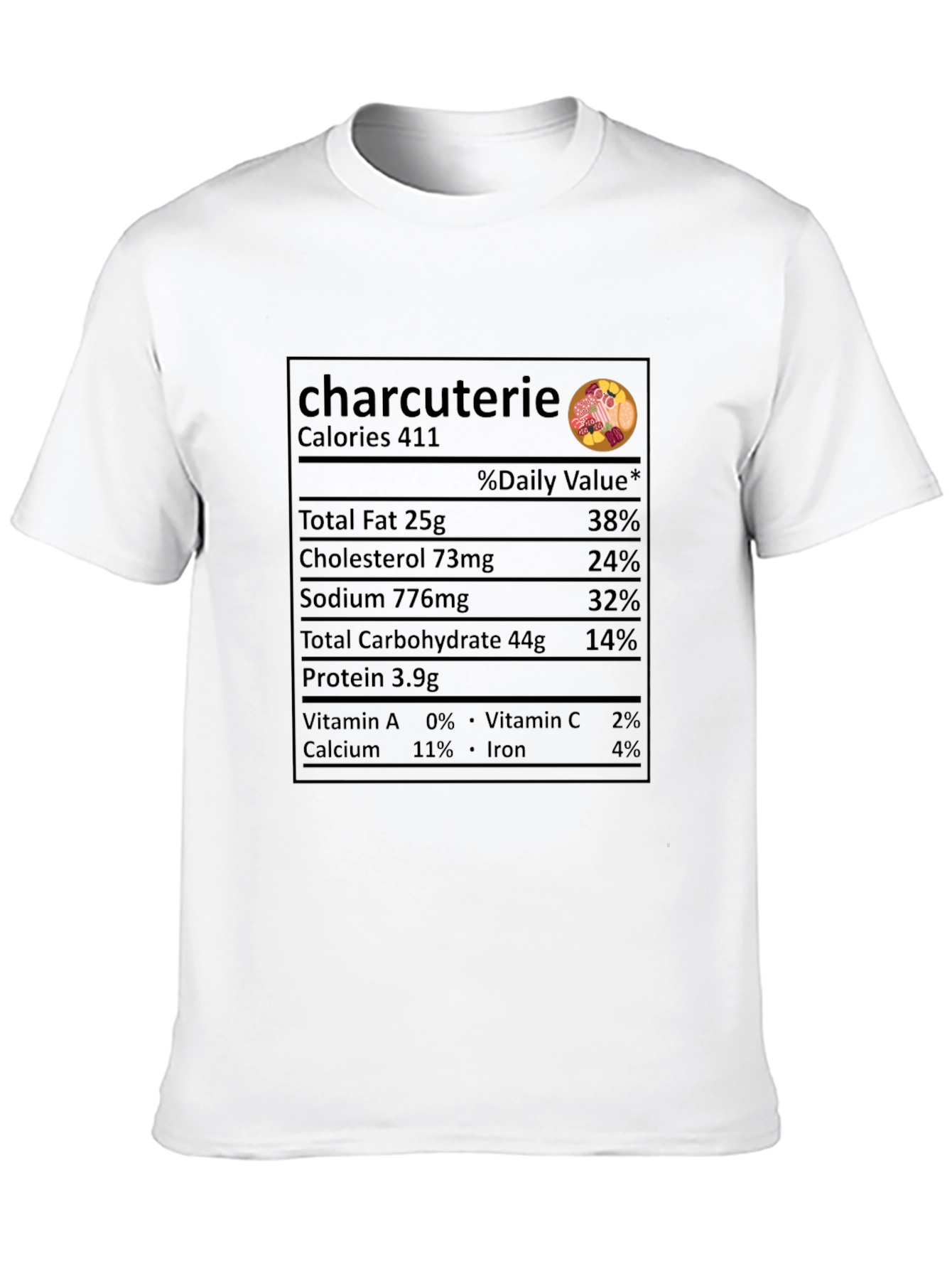 Charcuterie Nutrition Facts Novelty T-Shirt