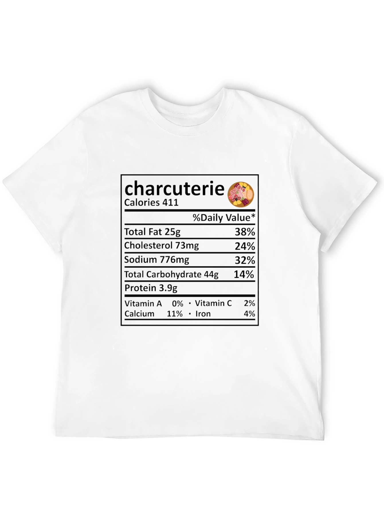 Charcuterie Nutrition Facts Novelty T-Shirt