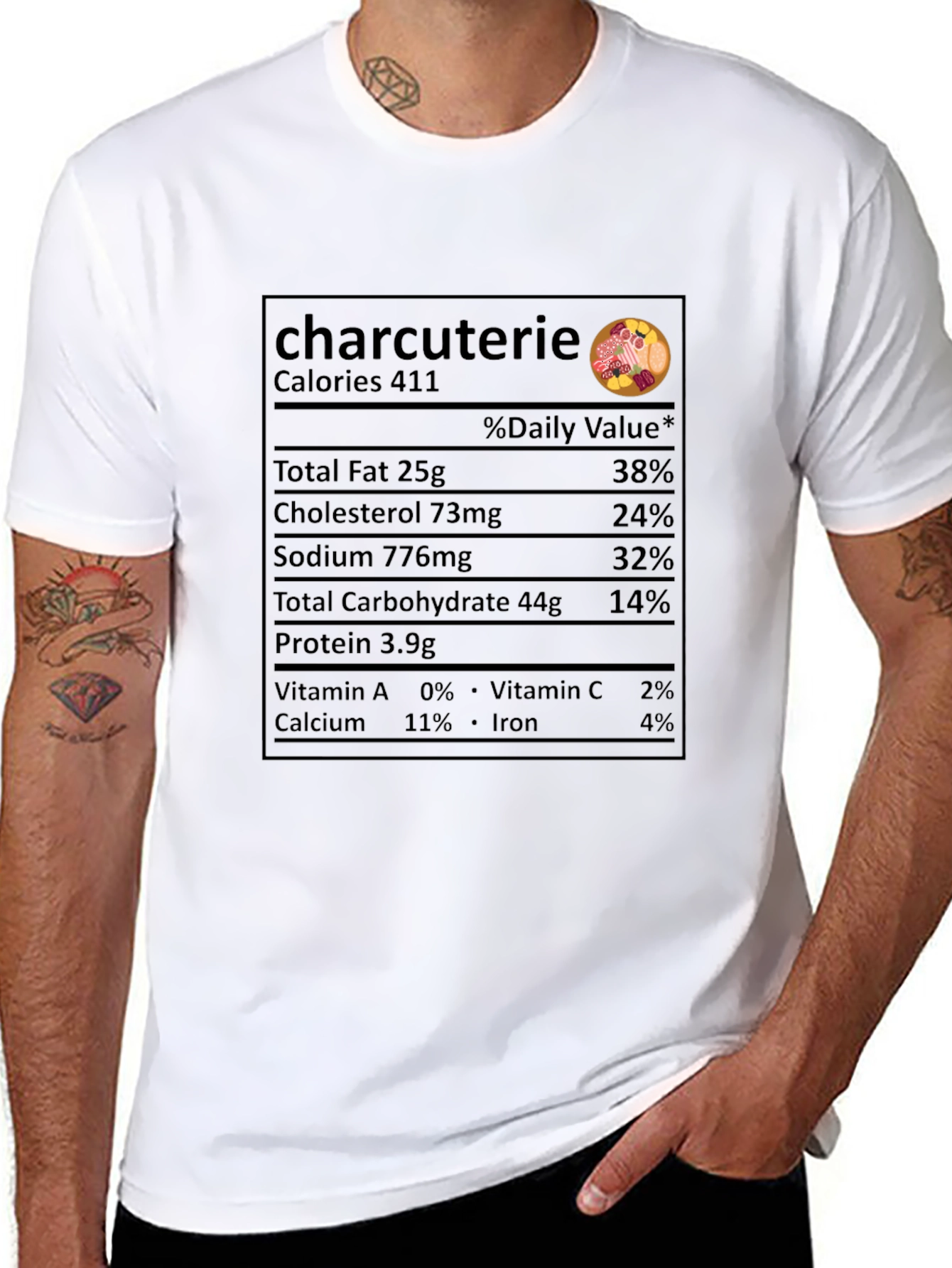 Charcuterie Nutrition Facts Novelty T-Shirt