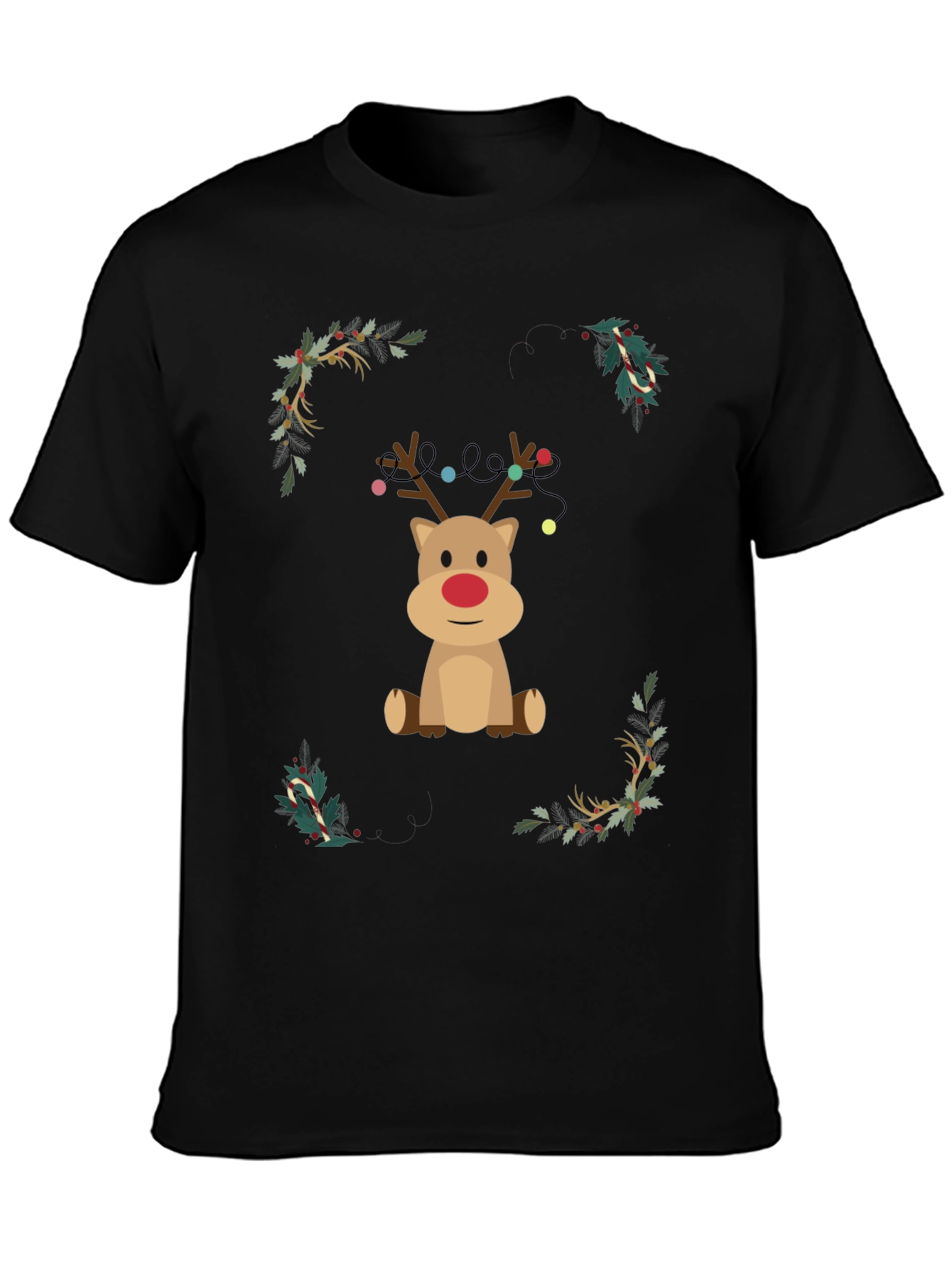 Festive Reindeer Christmas Graphic Tee
