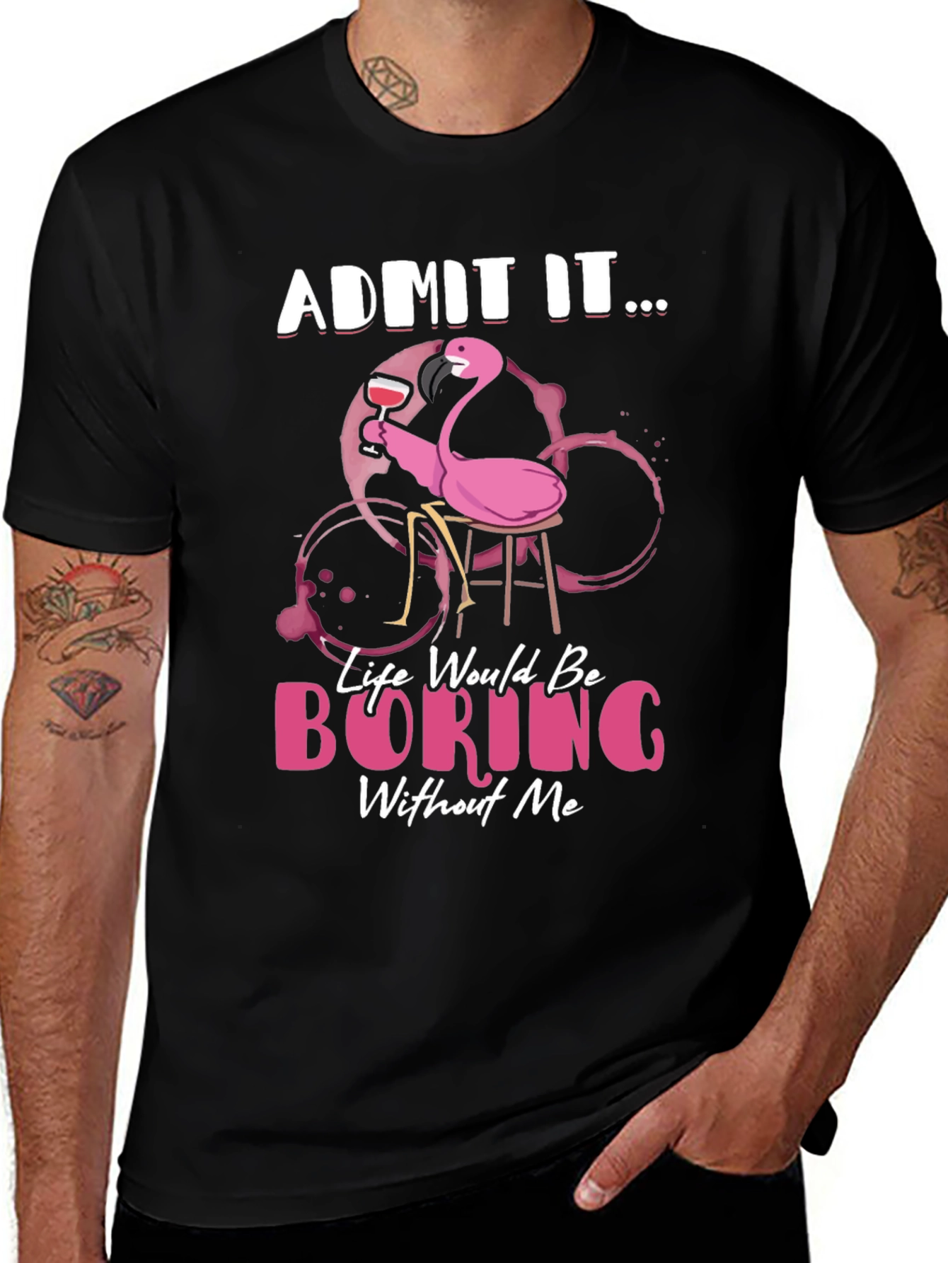 Funny Flamingo Graphic T-Shirt - Admit It...
