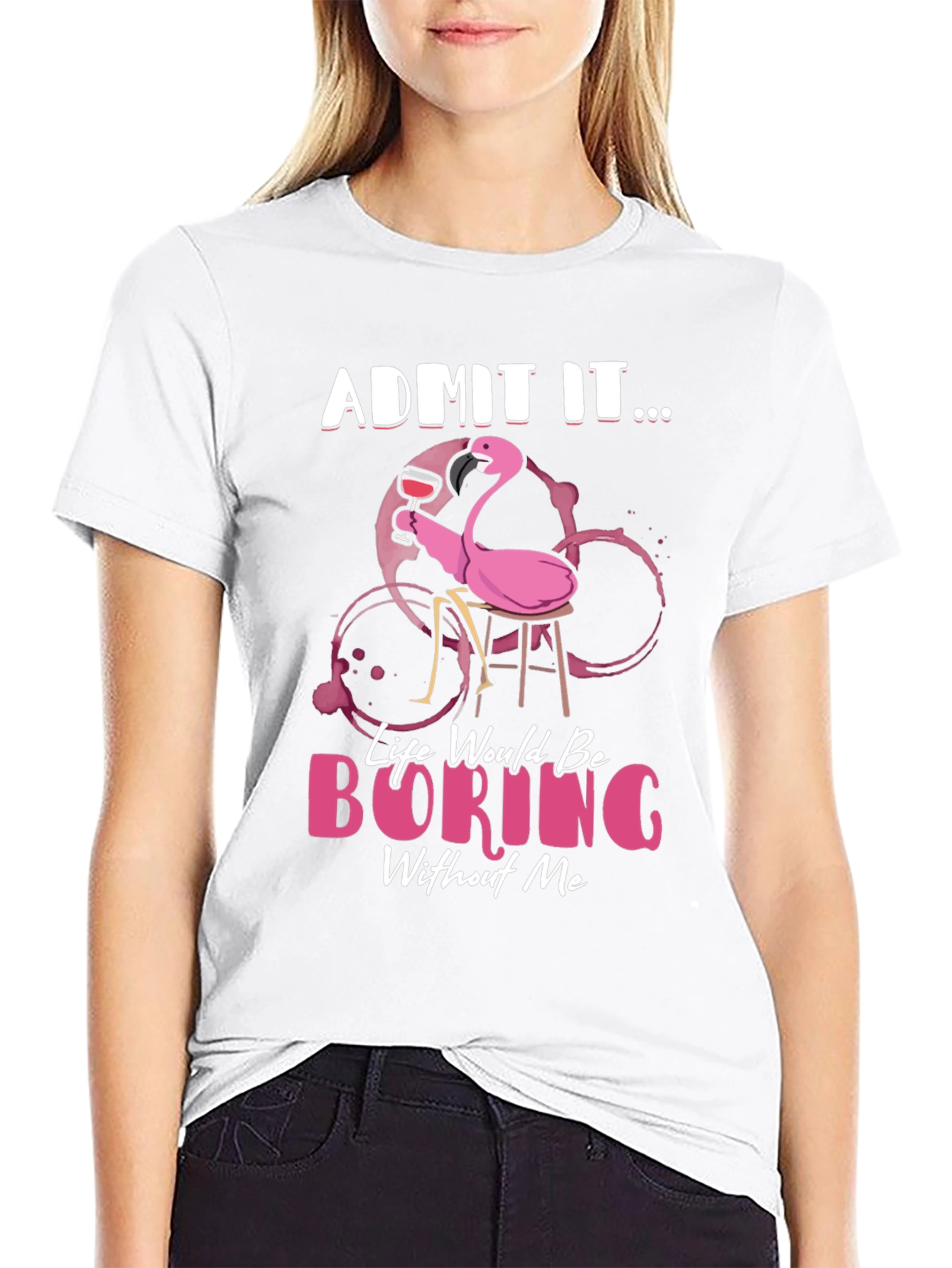 Funny Flamingo Graphic T-Shirt - Admit It...