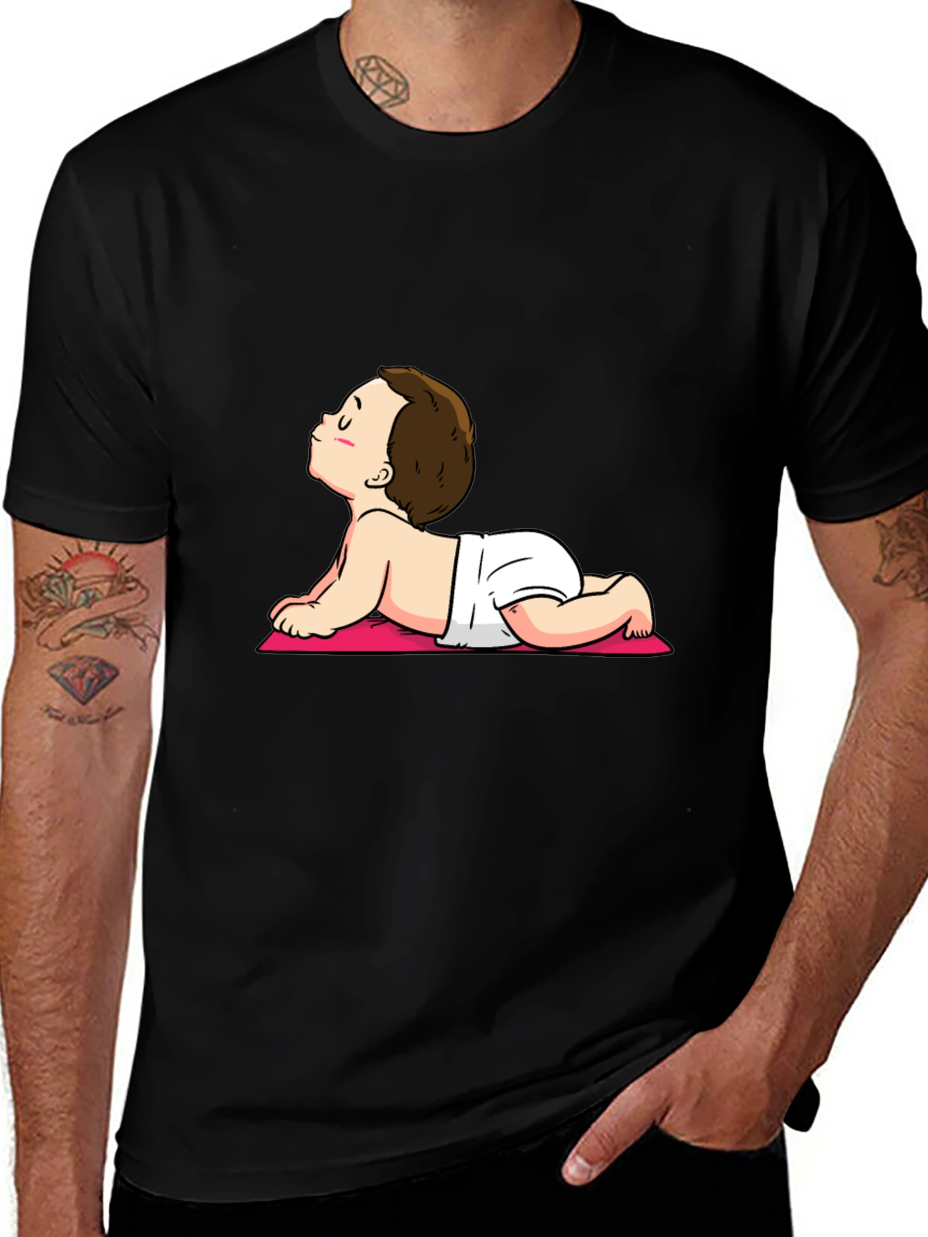 Yoga Baby Black Cotton Tee