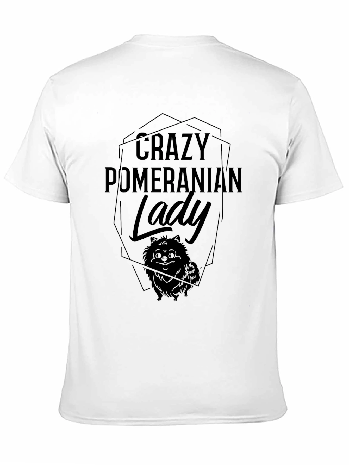 Crazy Pomeranian Lady Black T-Shirt