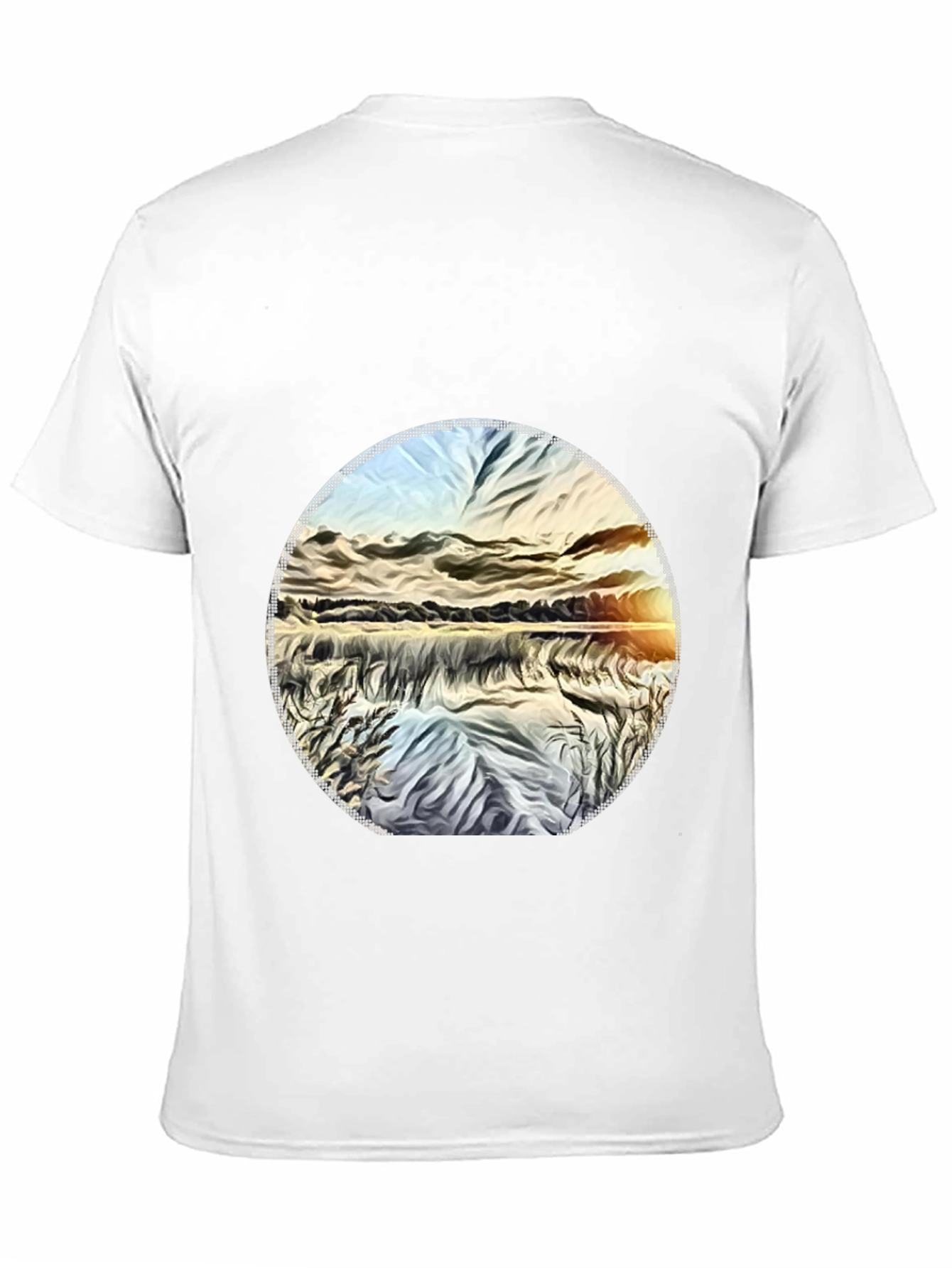 Sunset Lake Graphic Tee - Black Casual T-Shirt